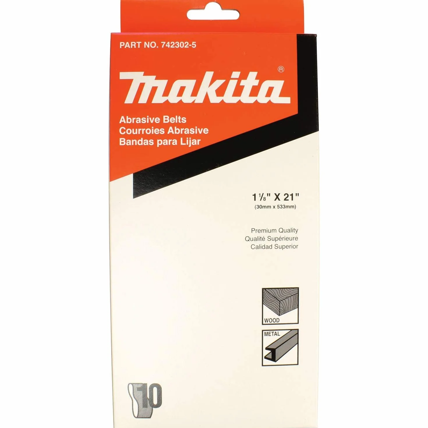 Makita 742302-5 1 - 0,32 cm X 53,34 cm - lija 60 grano abrasivo (10pk)
