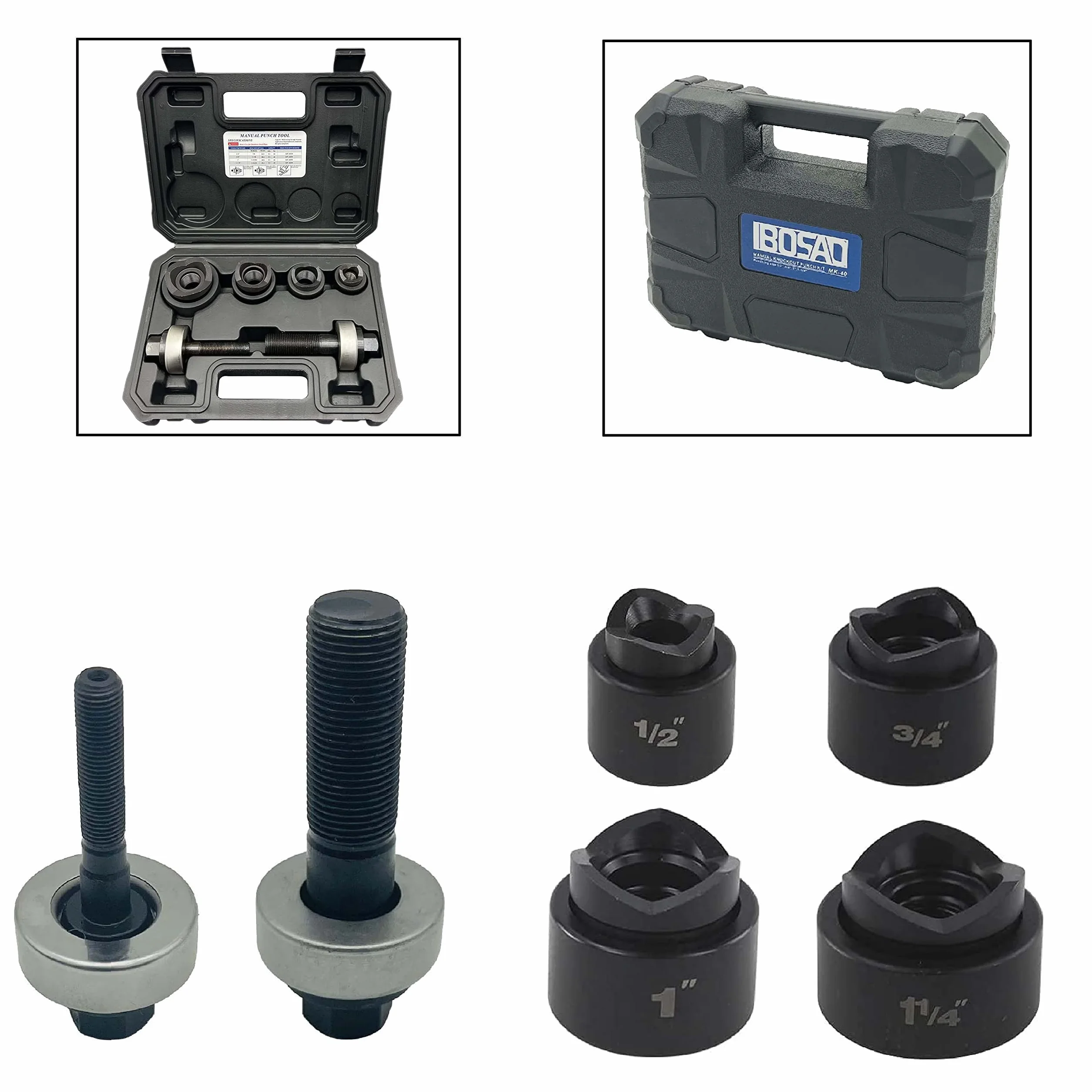 Kit de desarmador manual de perforación de agujero de 1/2", 3/4", 1", 1-1/4" juego de herramientas KO (MK-40)