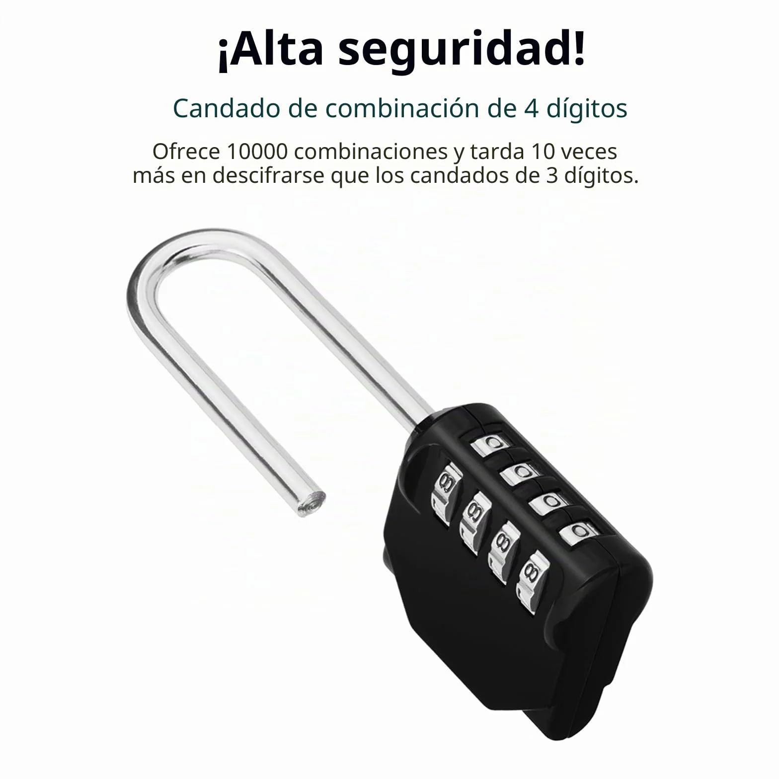 ZHEGE Candado Largo, Candado Taquilla para Gimnasio, Vestuario, Sótano, Candado Combinacion Exterior para Cerca del Jardín Trasero, Cobertizos, Contenedor (1 Pieza, Negro)
