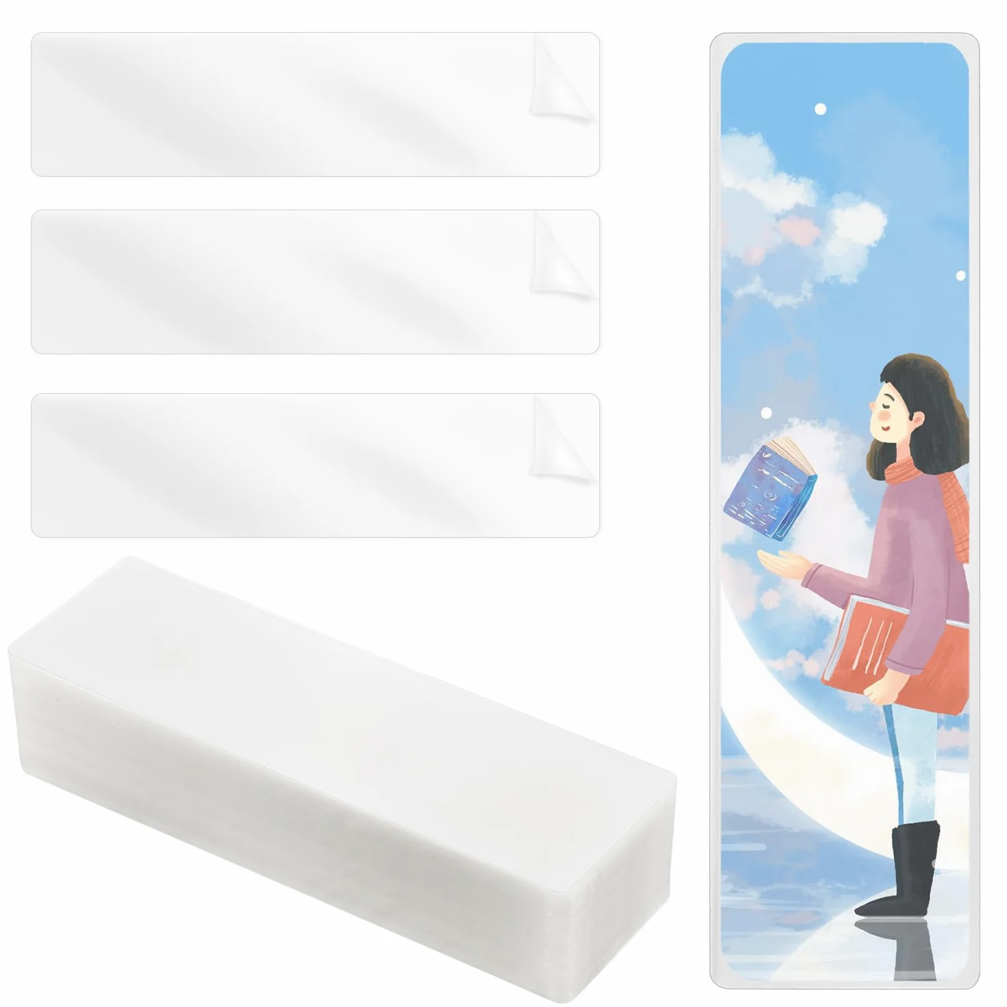 Bolsas Laminadas para Marcadores 21x5,1cm Fundas Plastificar 0,125mm Plástico Marcapáginas