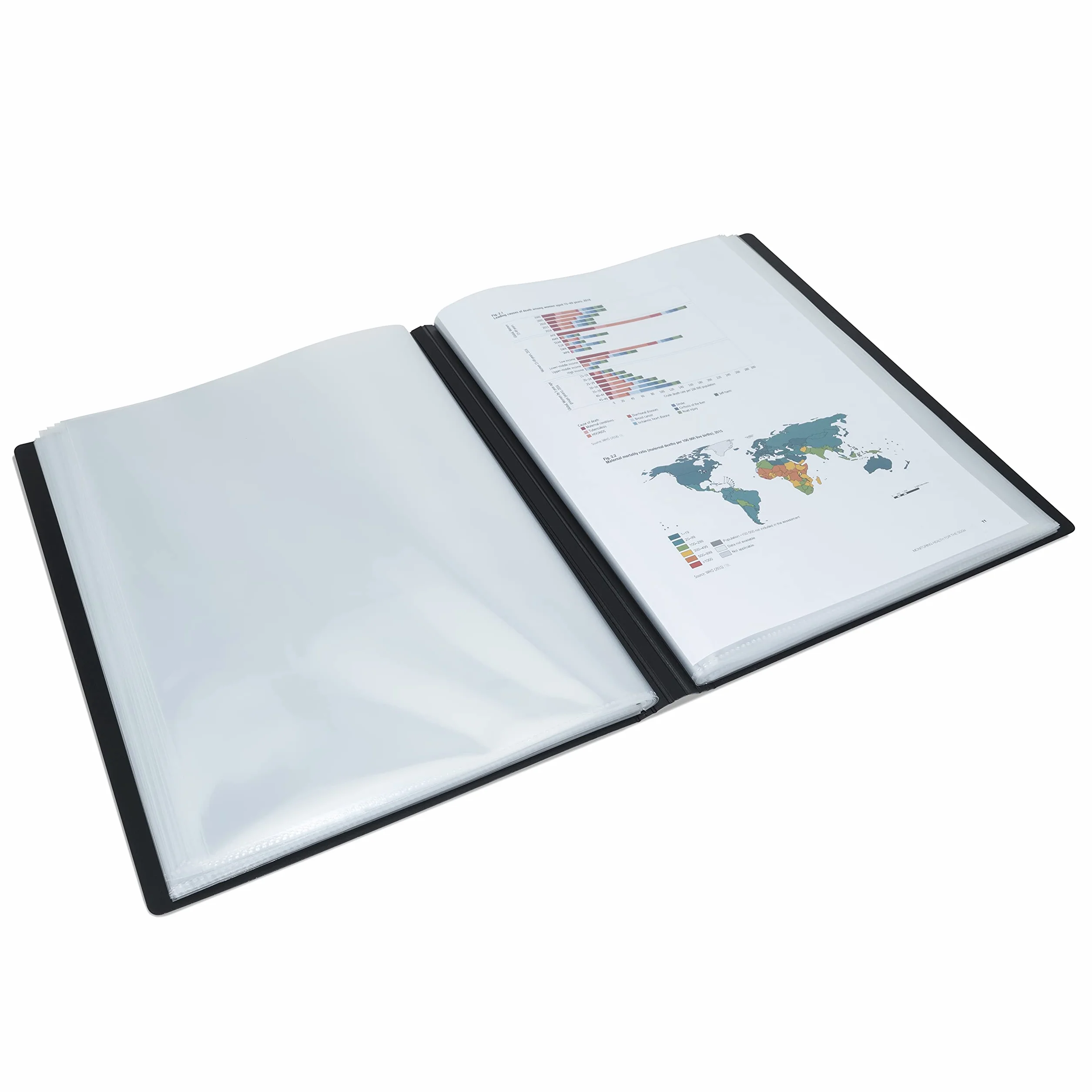 Rapesco 1650 Germ-Savvy Antibacteriano Carpeta Fundas A4 Polipropileno 36 Fundas Negro