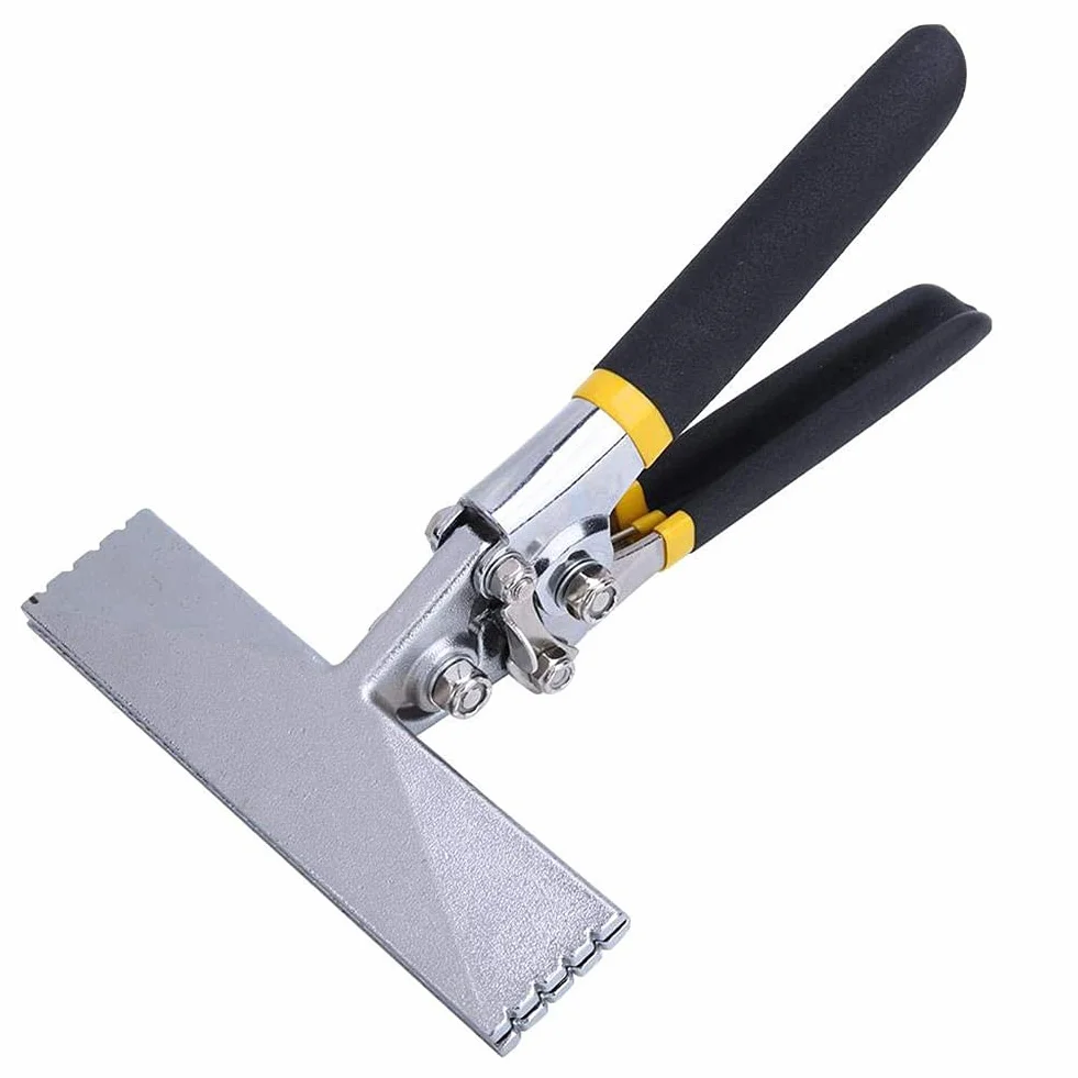 Chesoon Cerradora Mmanual de Chapa Metálica, Dobladora de Chapa Metálica, Alicates para Doblar Metal Manual, Herramienta para Aplanar con Agarre Antideslizante, Recto de 150 mm