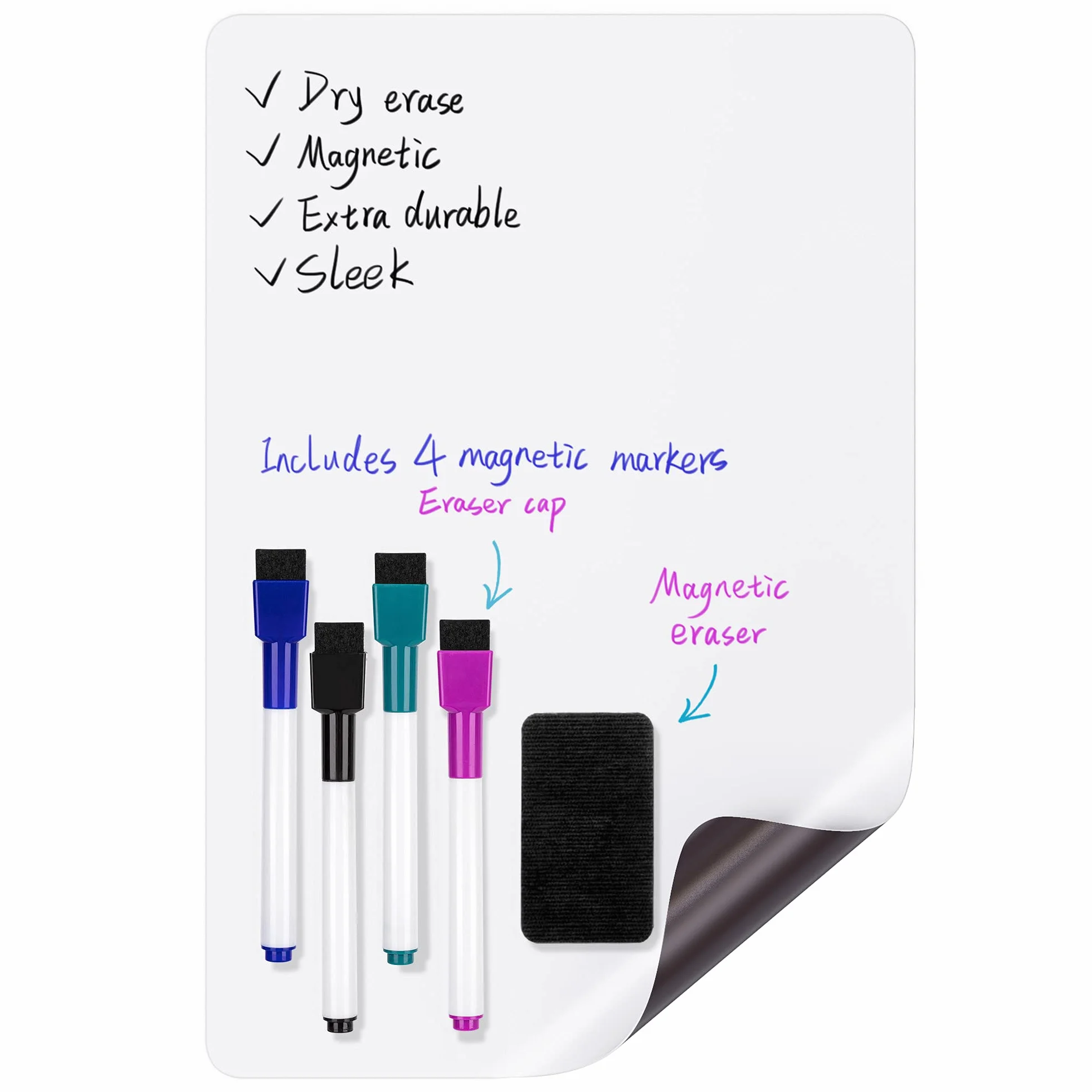 Amazon Basics Magnetyczna Tablica Suchościeralna 20,3 x 30,5 cm 3 Sztuki Biała
