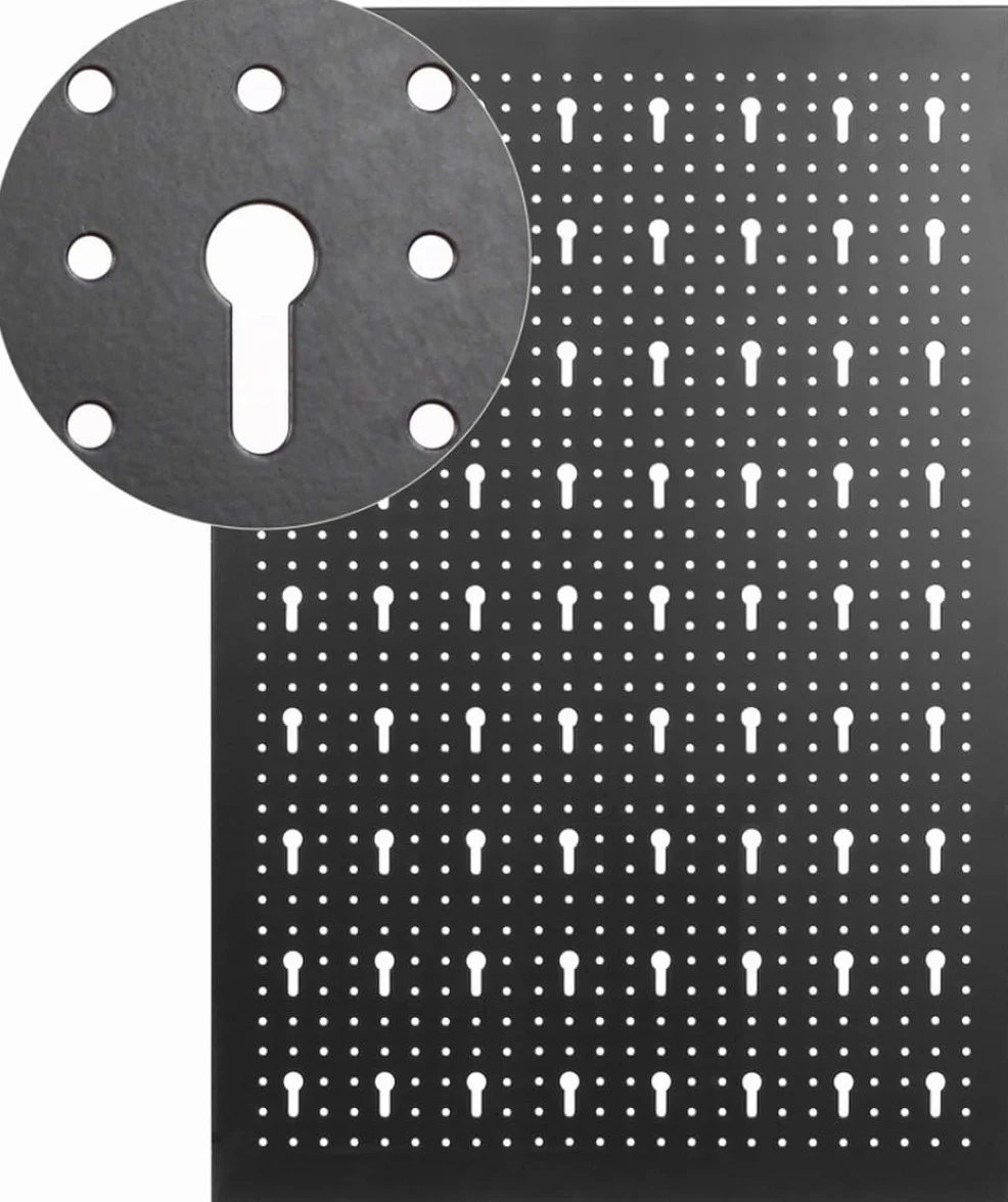 Panel para Herramientas de Metal 1200 x 600 mm con accesorios para colgar herramientas, 28 piezas Organizador de herramientas y soporte de pared multiusos Panel perforado
