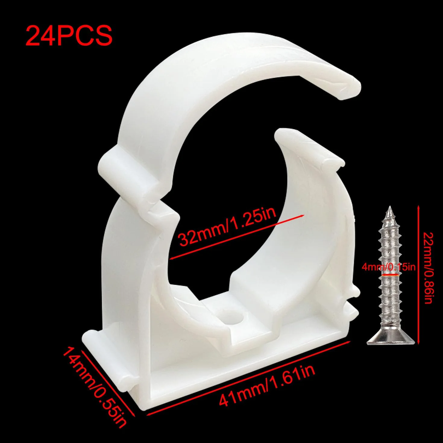 Abrazadera de Tubo 32mm Soporte Tuberia 24Pcs Sujecion de TuboPVC Reparación de Hebillas de Tuberías de Agua Aplicar a Tuberías Mangueras de Seguridad (M32)