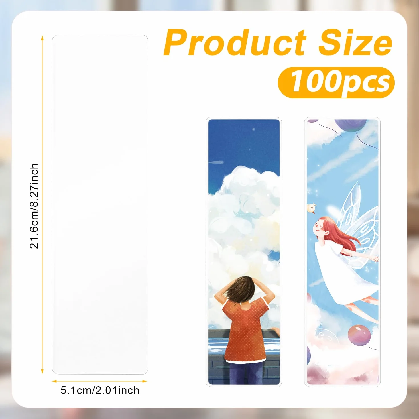 Bolsas Laminadas para Marcadores 21x5,1cm Fundas Plastificar 0,125mm Plástico Marcapáginas