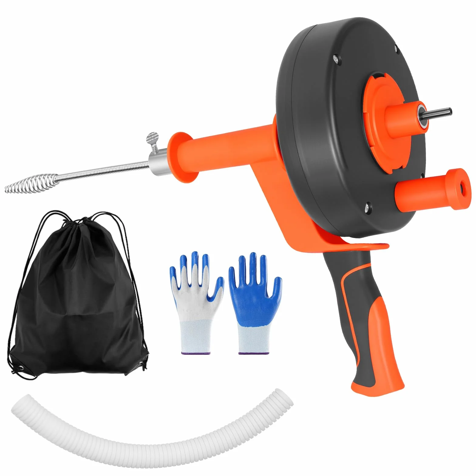 SOARFLY Desatascador Tuberías Profesional 10 m, Espiral Desatascador con Accesorio para Taladro, Manual & Eléctrico, para Fregadero, Baño y Cocina