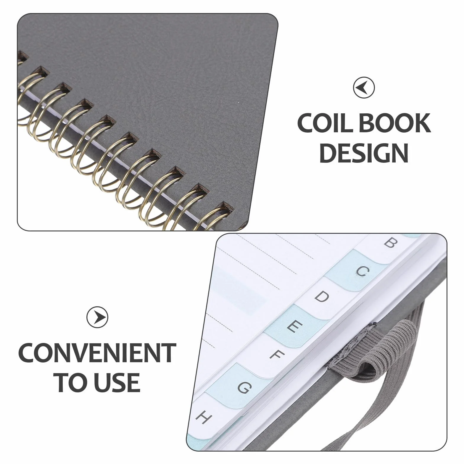 VILLCASE Libreta de Direcciones A6 y Soporte para Bolígrafo con Pestañas Alfabéticas Resistente y Compacta para Guardar Números y Correos Personales