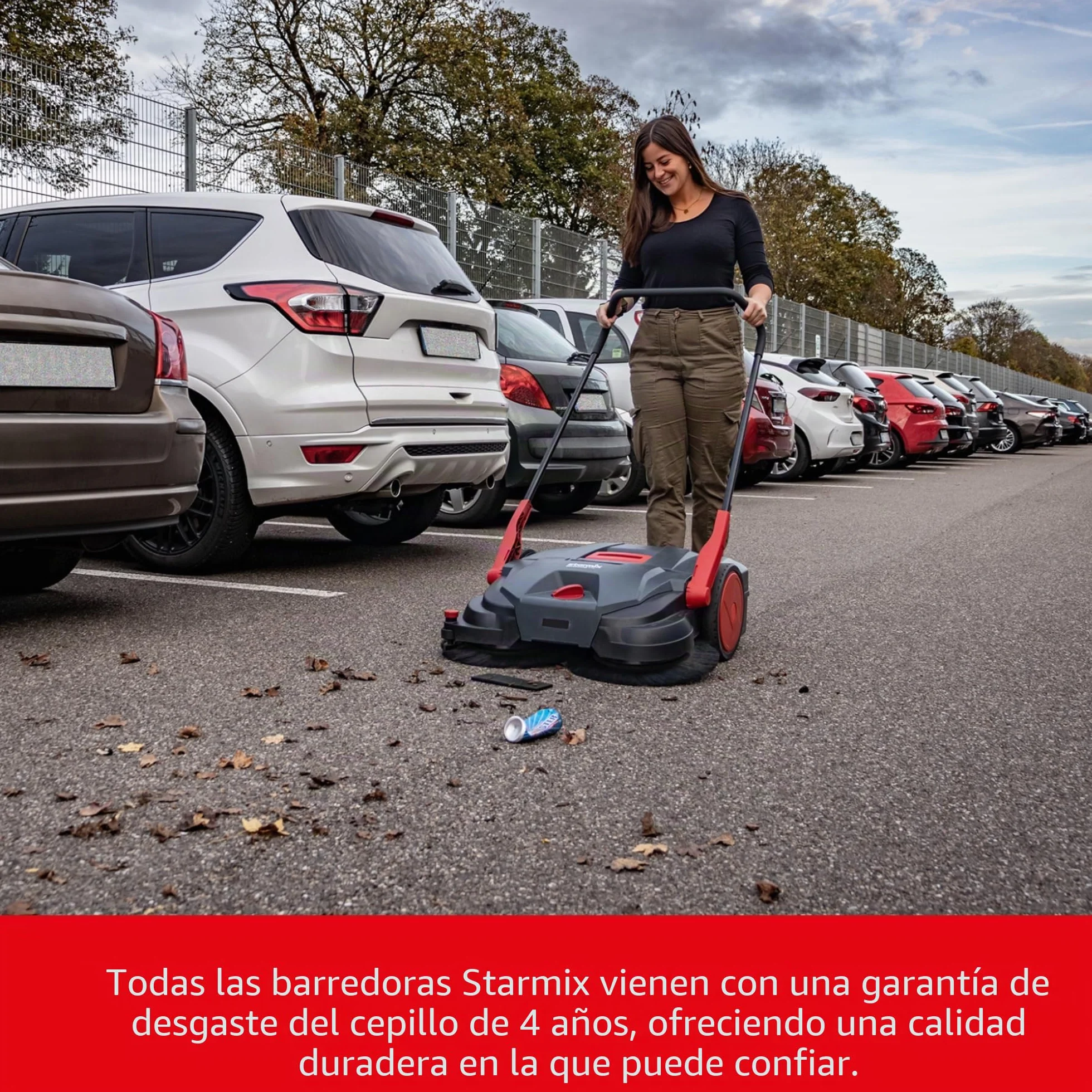 Haaga 255 - Barredora Manual con Sistema de Barrido Turbo, Capacidad de Barrido 1600 m²/h, Capacidad del depósito 20 litros