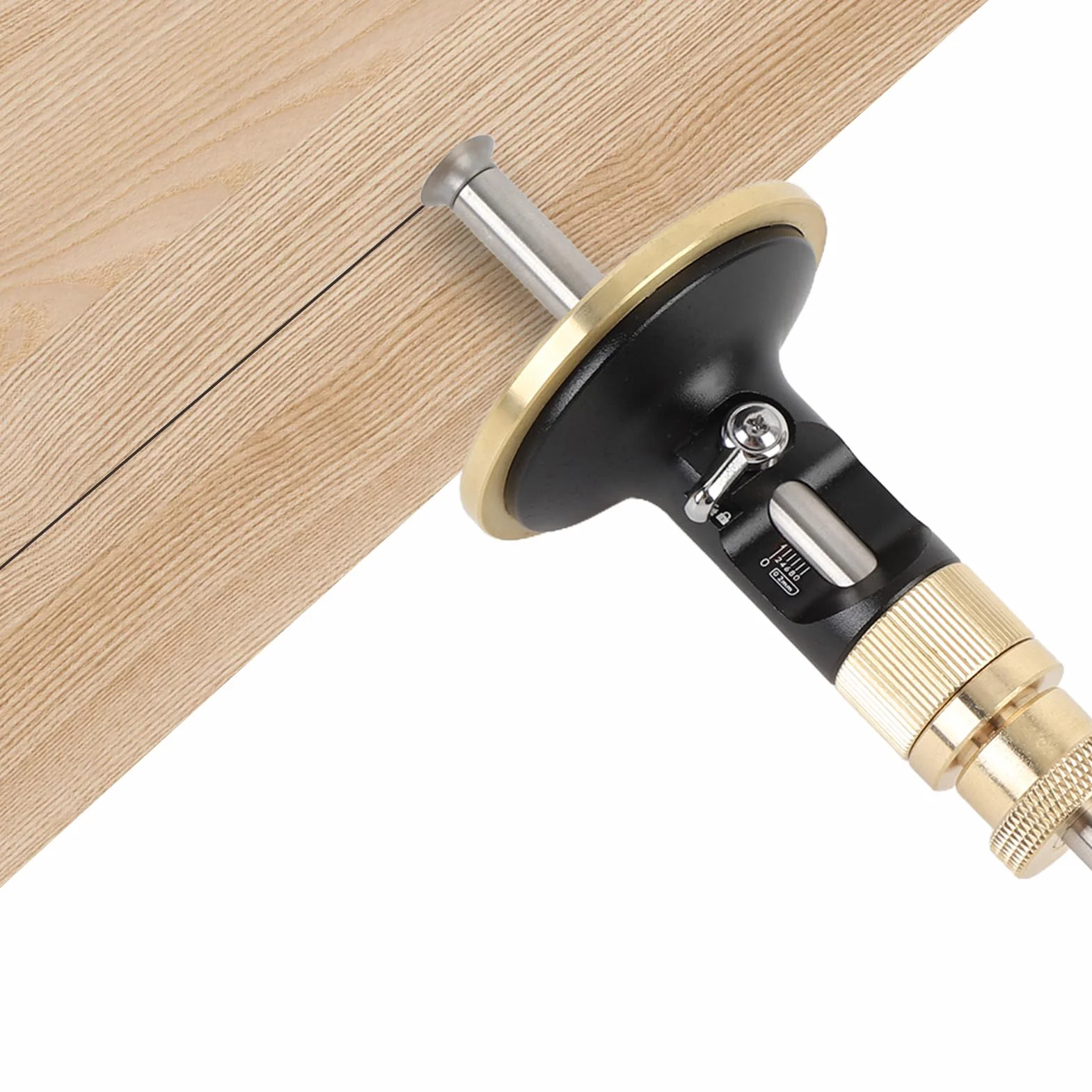 Marcador con rueda, herramienta de trazado para madera con cortador de rodillos, rango de marcado 0-12 cm, guía de marcado para madera maciza para carpinteros
