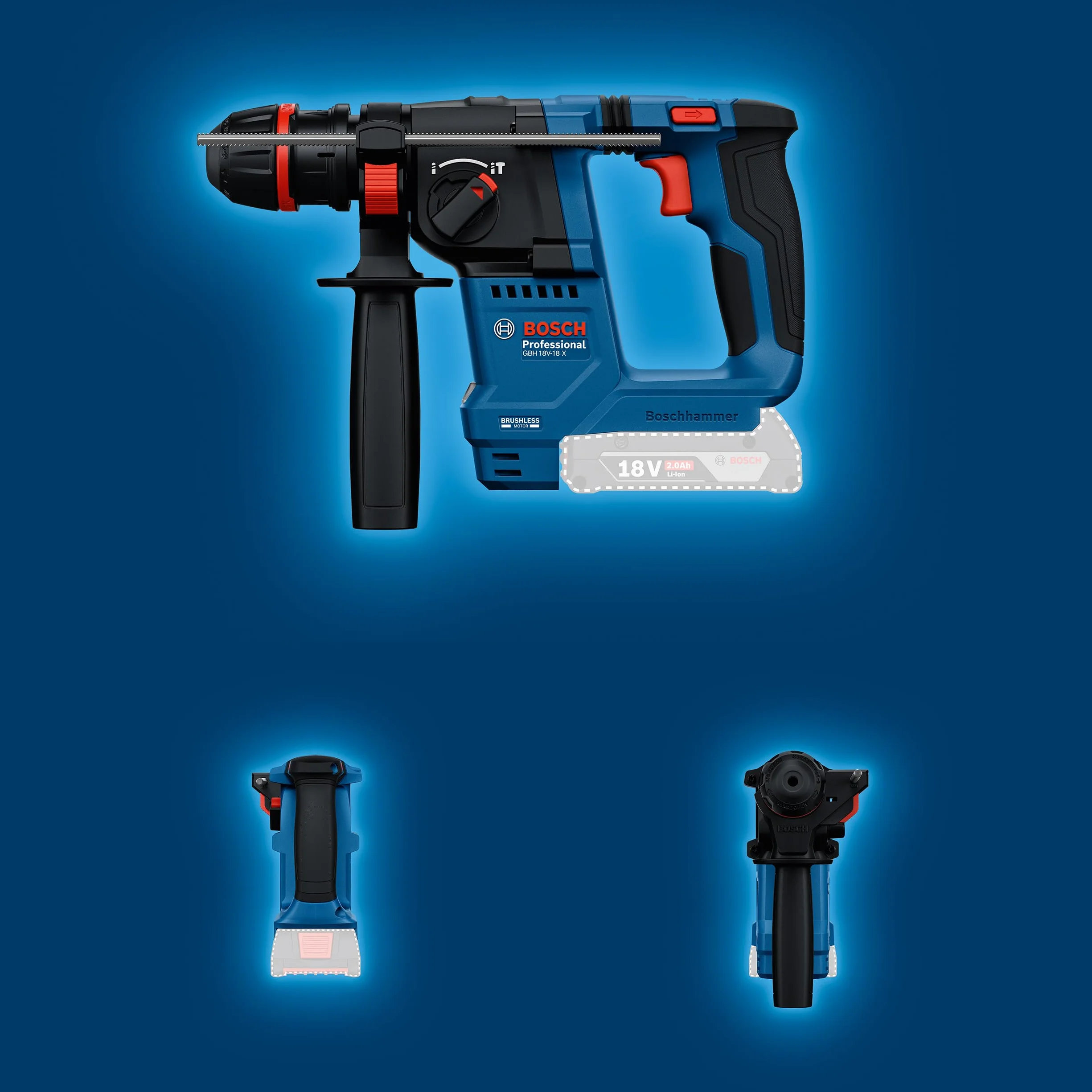 Bosch Professional 18V System martillo perforador a batería GBH 18V-18 X (SDS Plus Solo)