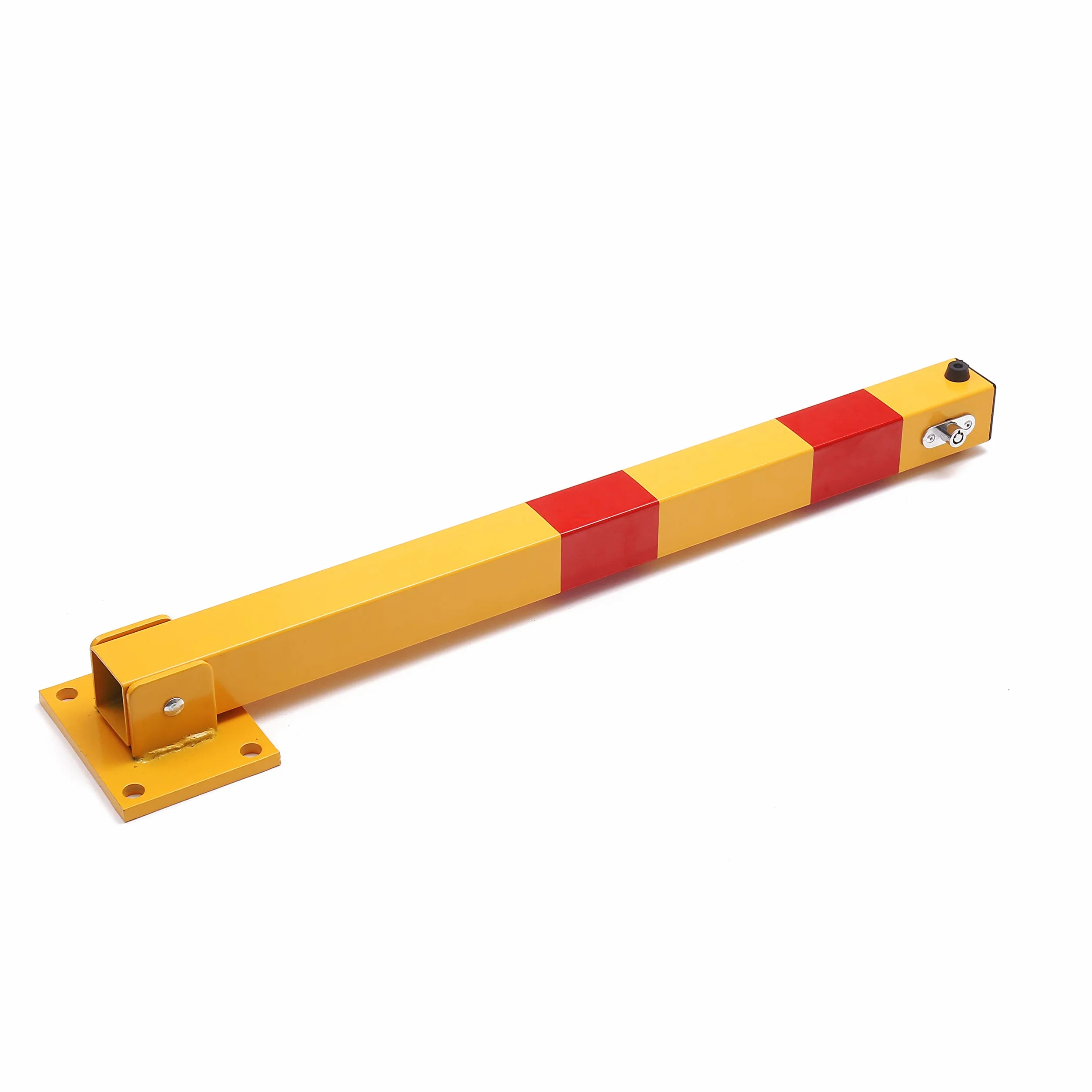 KATSU Bolardo de Bloqueo de Espacio para Estacionamiento de Automóviles Bloqueable Plegable Poste de Barrera de Parking de Coche, Amarilla y Roja, Cerradura superior, 70cm de Altura