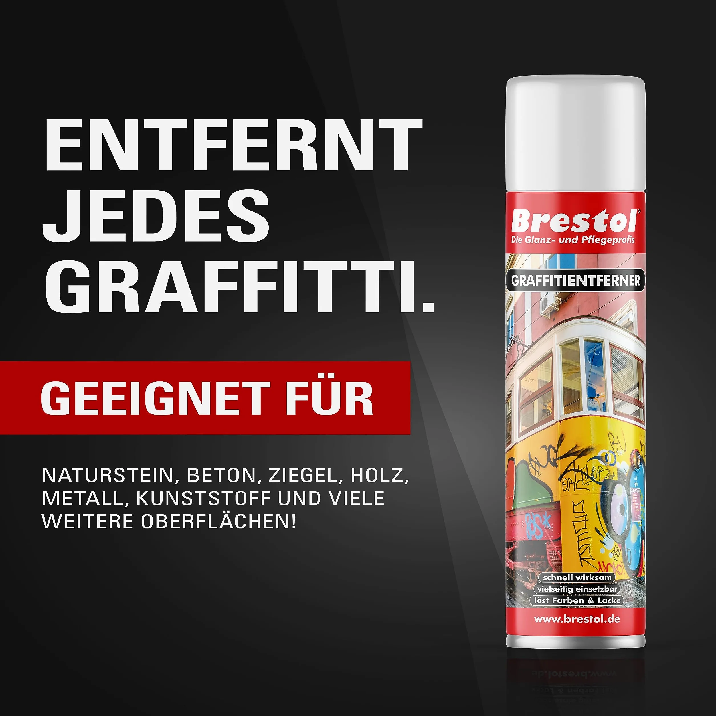 Limpiador de grafito 4 x 400 ml Spray (7589.2) – Decapante de pintura grafitilöser Farbabbeizer Farbentferner Lackentferner Lackentferner Lacklöser Lasurlösmittel Dispersionsmittel AbDecapante BRESTOL