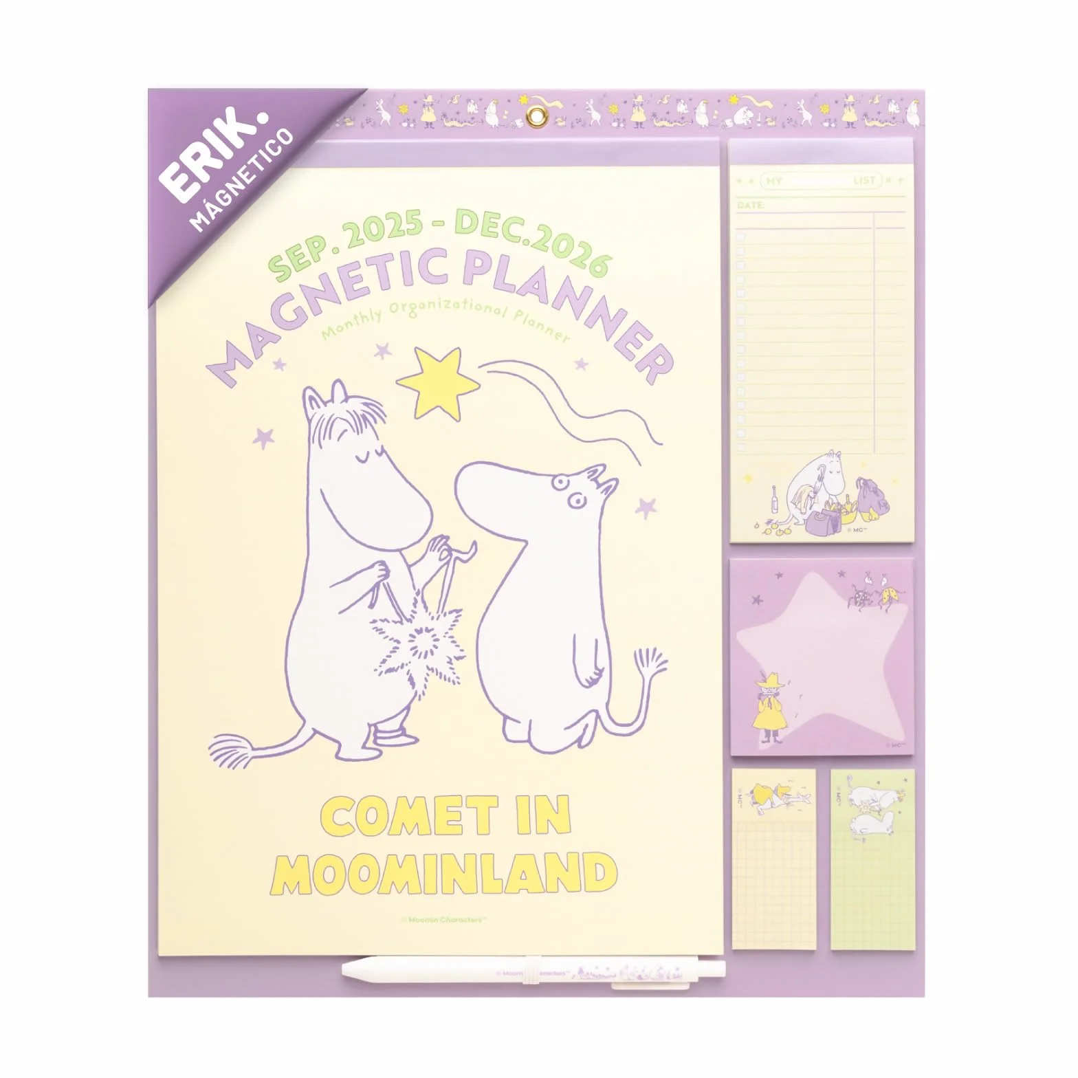 Calendario Magnetico Nevera 2026 Moomin Familiar Pared Planificador Mensual Iman Pegatinas Notas Adhesivas Cuelga Facil 16 Meses