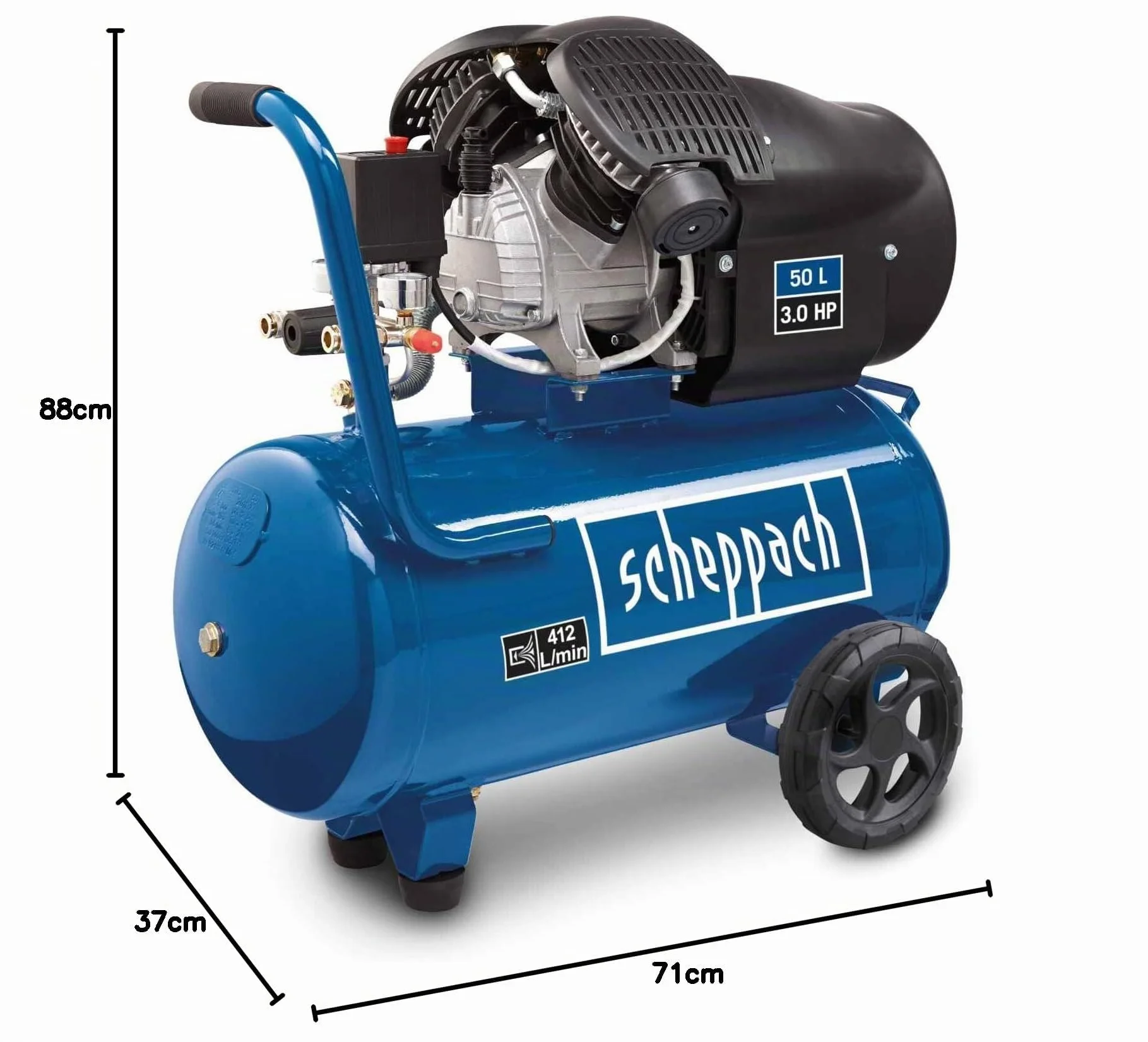 Scheppach - 5906102901 - HC53DC Compresor de Aire de 2 cilindros. 2200W 3CV 50L