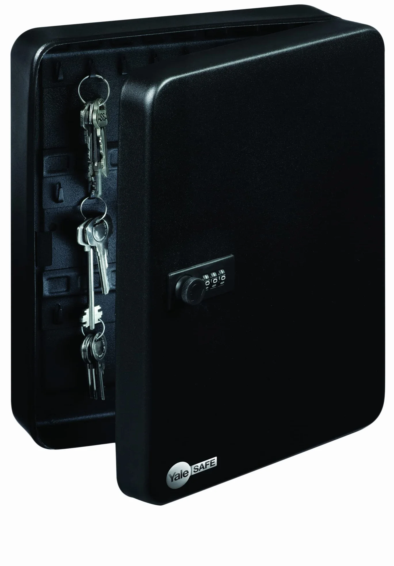 Yale YALYSKB000 Armario para 20 Llaves con Cerradura de Combinación Montaje en Pared Metal Negro 20x16x8 cm