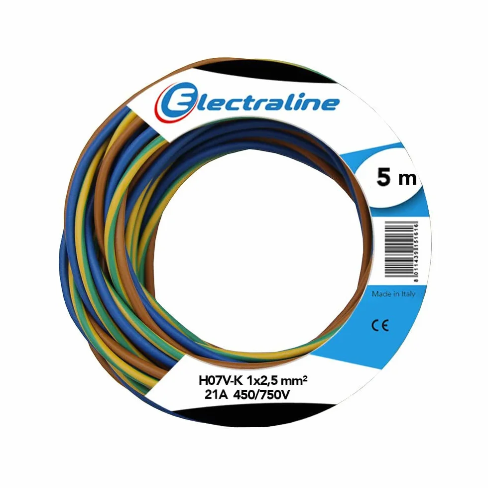 Electraline H07V-K Cable 1x2.5 mm 5m multicolor