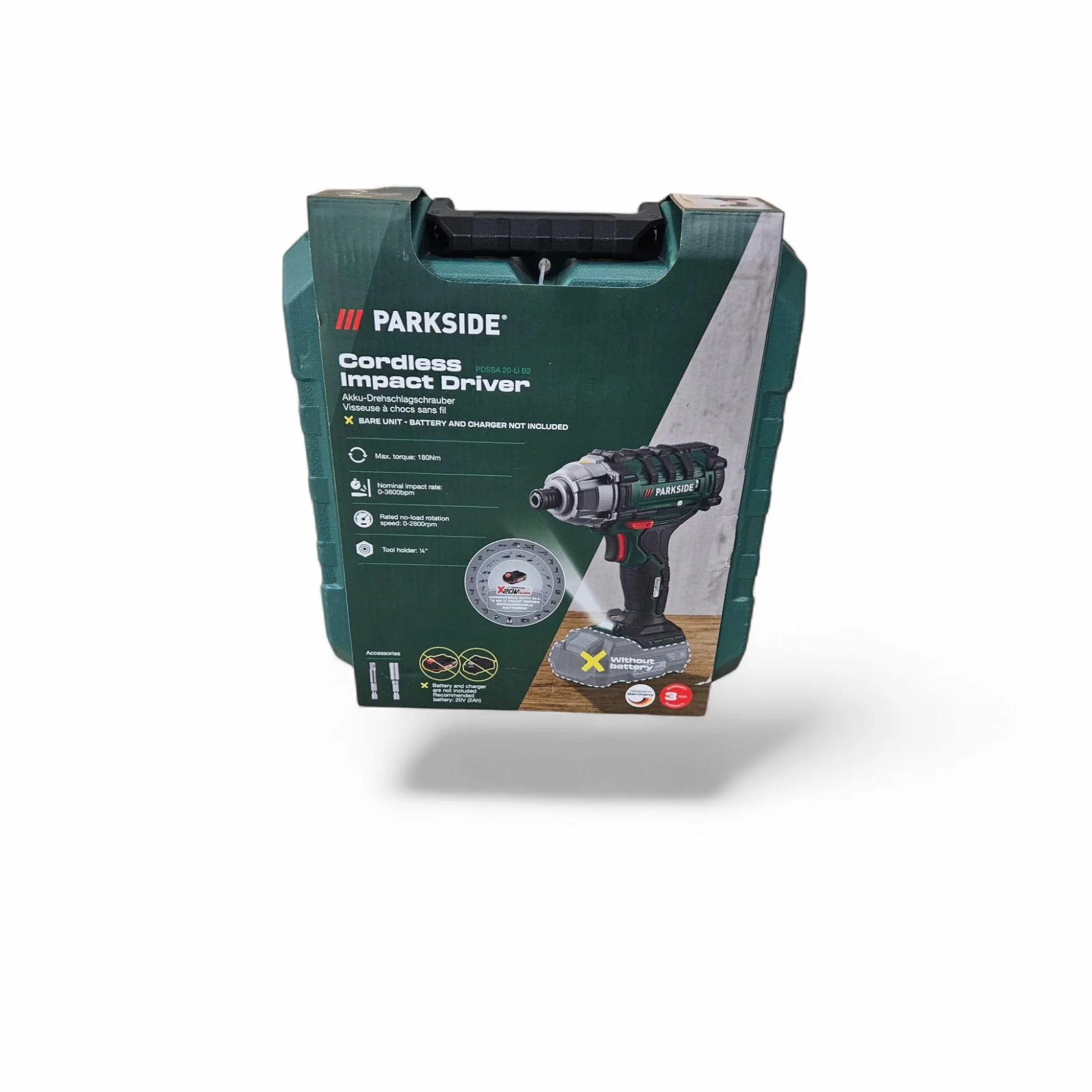 Parkside PDSSA 20-Li A1 - Atornillador de impacto inalámbrico (sin batería ni cargador (con maletín)