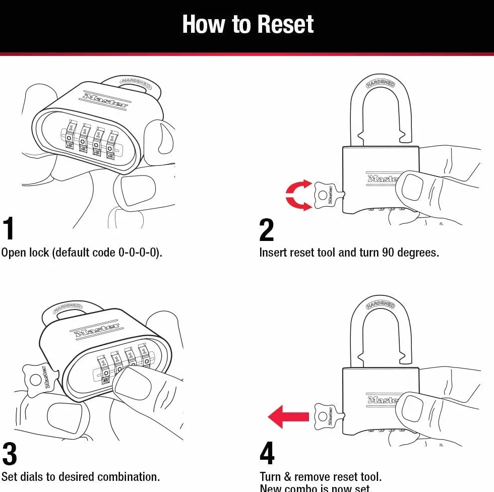 Master Lock 175EURD Candado certificado de Combinación con Cuerpo de Zinc Macizo, Dorado, 7.5 x 5.1 x 2.4 cm