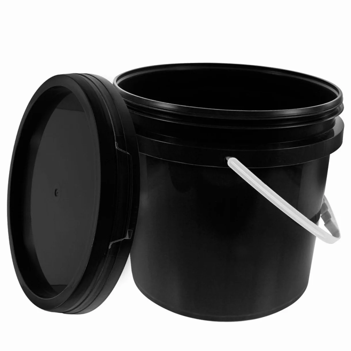 Operitacx Balde Cubo Negro con Tapa Cubo De Pintura Exterior Cuadro Color Cubos Industriales Pequeño Cubos De Pintura Negros con Tapas Largo Pintar El Plastico Black