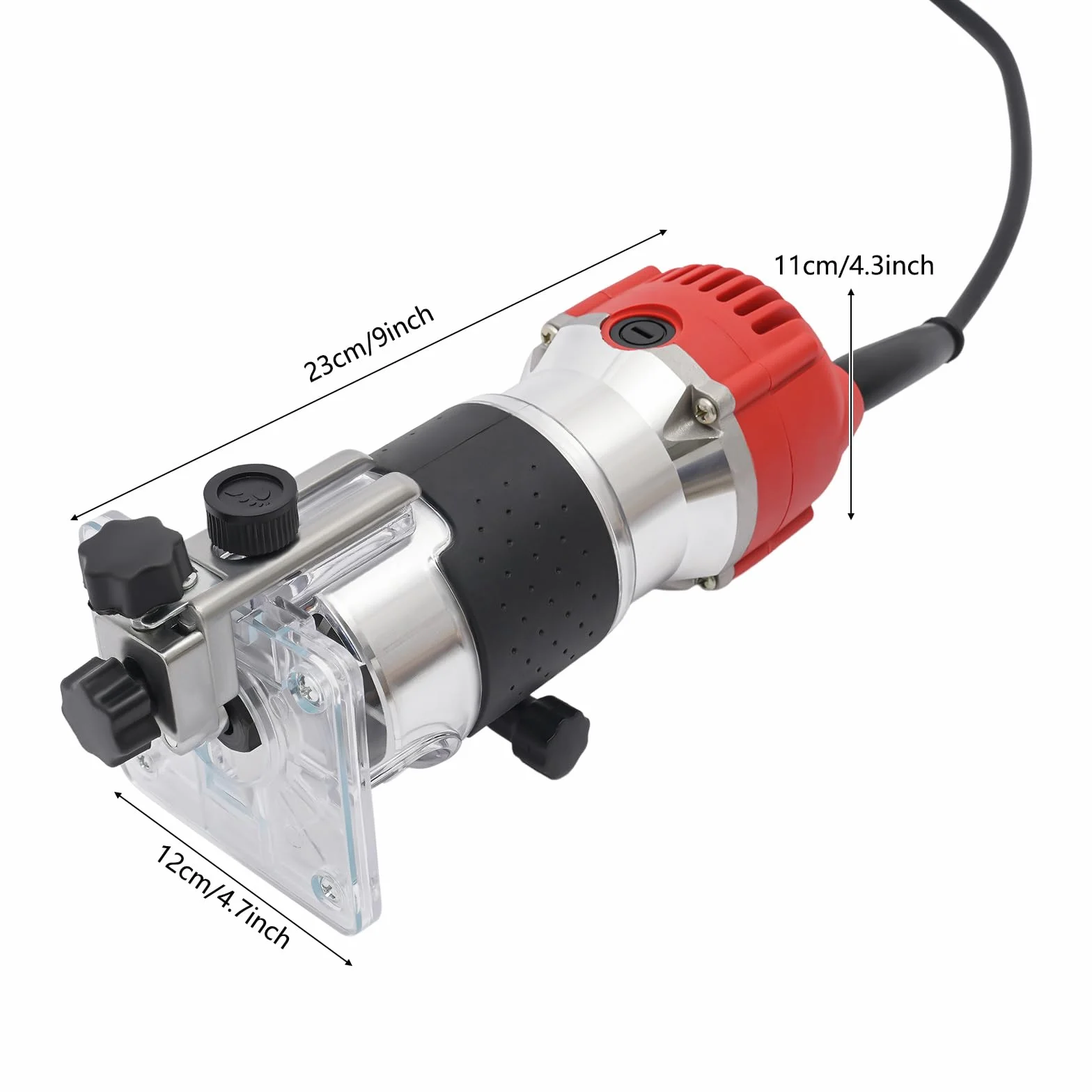Fresadora de Madera Compacta 800W 30000r/min, Fresadora de Mano Portátil Para, Trabajar la Madera Eléctrica, Diámetro de corte 6,35 mm