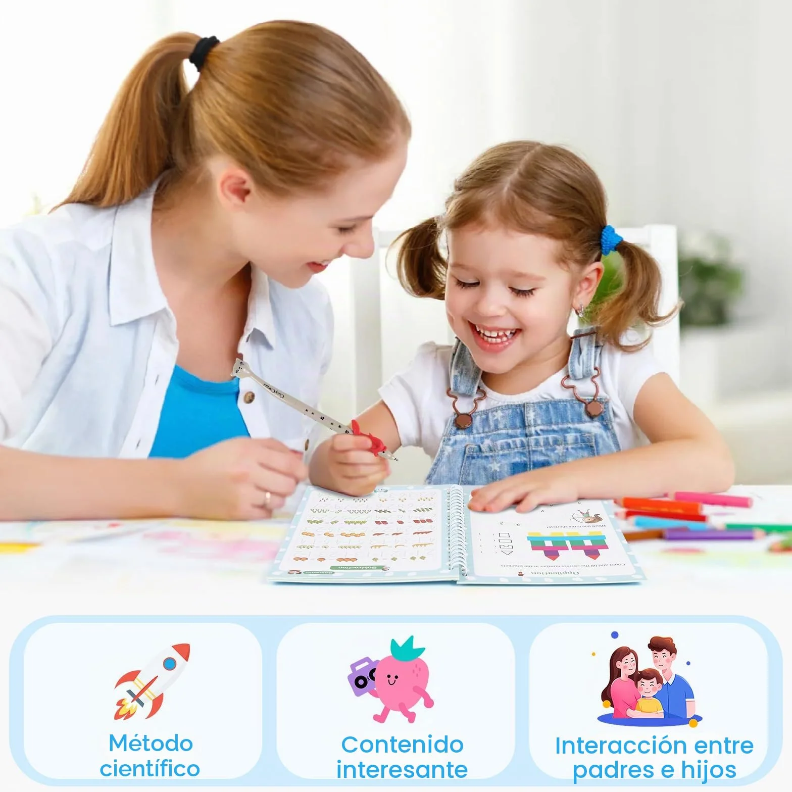 ASIGN Magic Ink Copybooks para niños, libros de trabajo reutilizables de escritura a mano para preescolares, diseño de plantilla y ayuda para escribir a mano (versión ampliada, 4 libros)