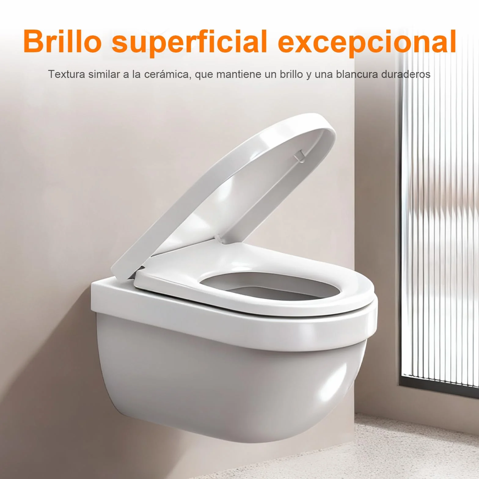 GRIFEMA Tapa WC Universal Premium UF Resin Efecto Cerámico Antibacteriana Cierre Suave Silencioso Liberación Rápida