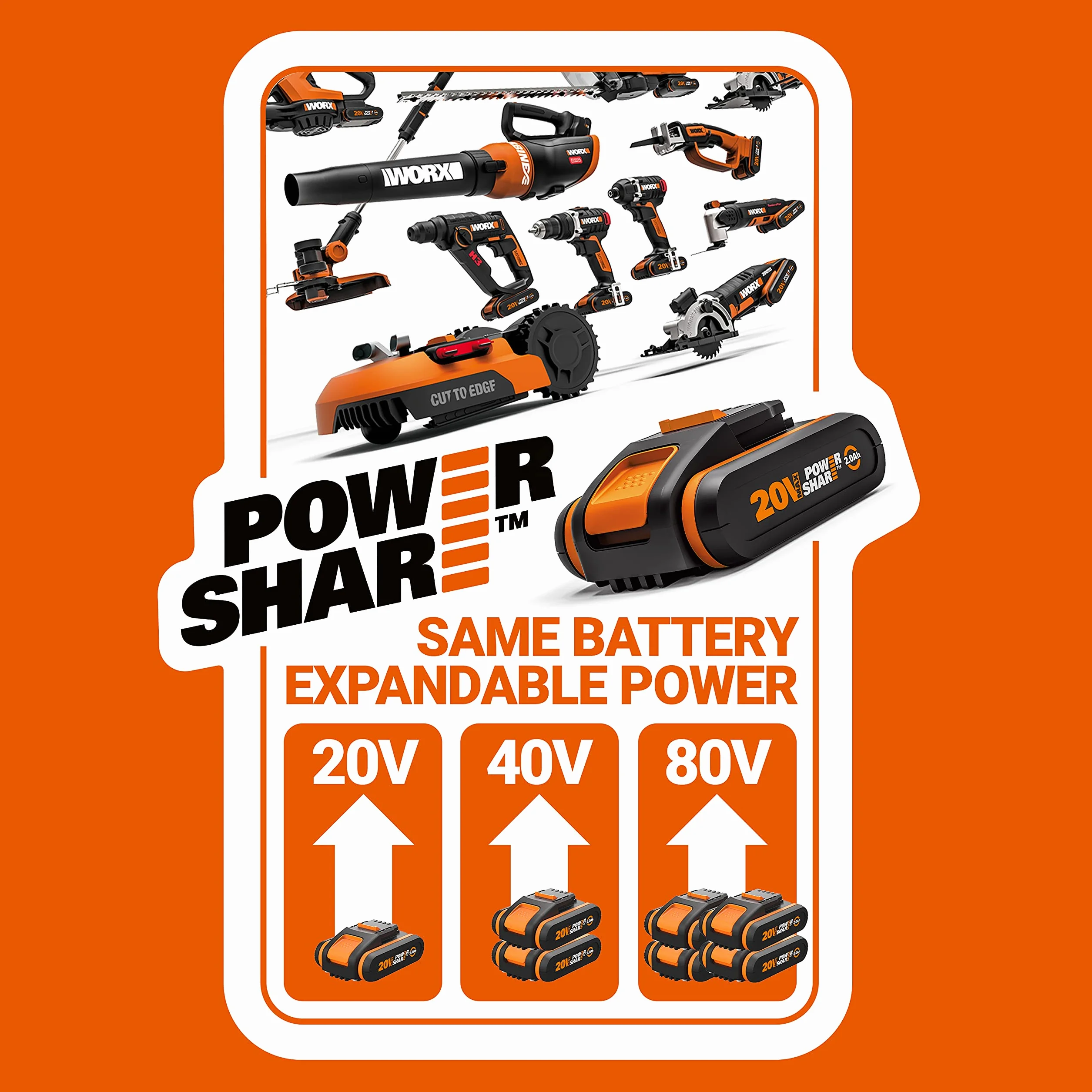 Worx WX390 - H3™Taladro/Atornilllador/Martillo 1 Bat. 20v-2,0Ah Li-Ion