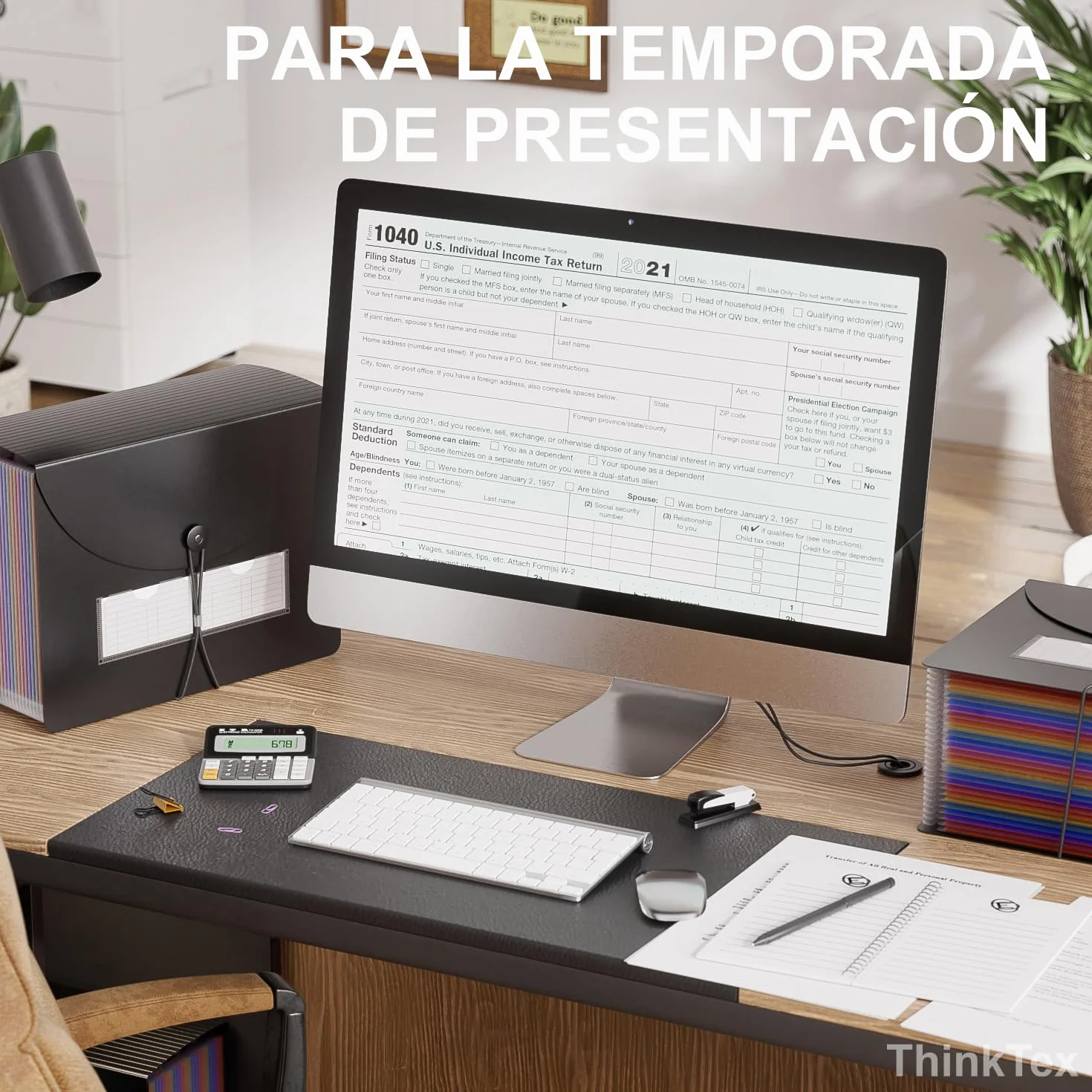 ThinkTex Carpeta Clasificadora A4 Expandible Acordeón 26 Bolsillos Archivador Oficina Escuela