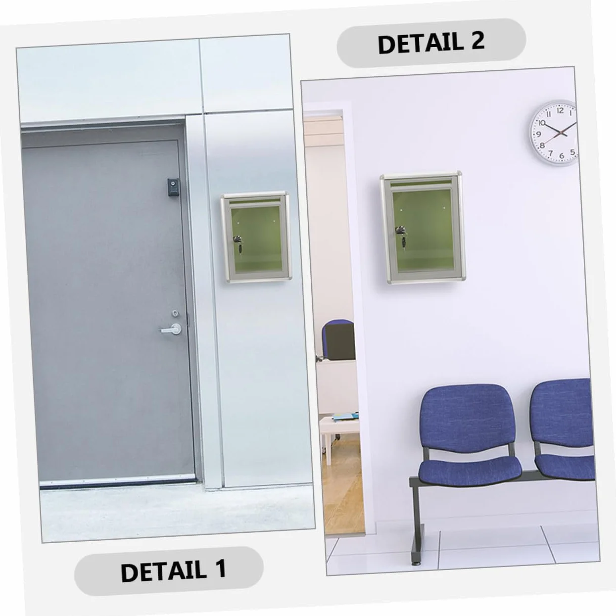 Buzón de Pared con Cerradura Transparente de Aluminio, 2 Unidades | Acrílico, Superficie Lisa, para Oficina y Exterior, Formato Compacto, Incluye Cierre de Seguridad