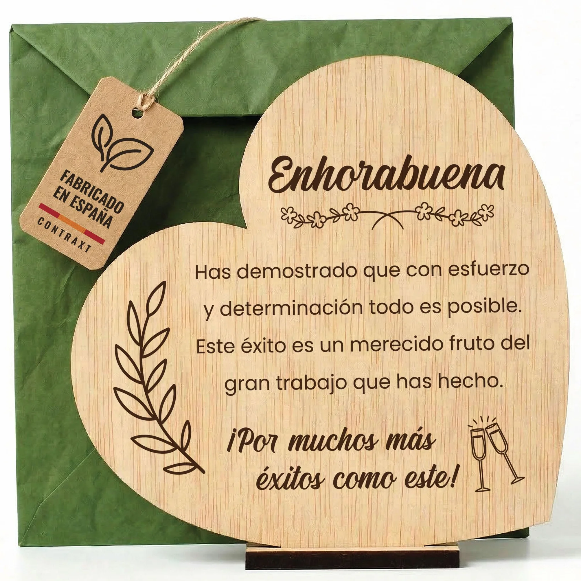 CONTRAXT Tarjeta de Enhorabuena Madera Regalos Felicitar Logros Especiales Graduación Trabajo Hombre Mujer