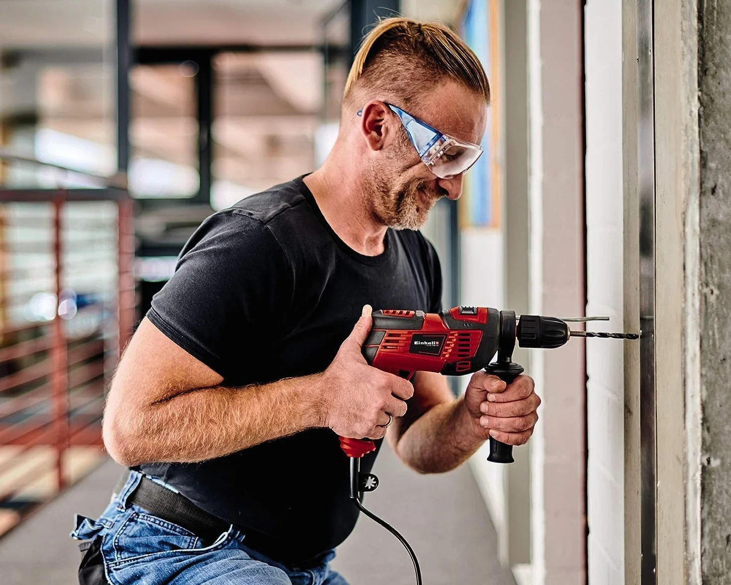 Einhell Taladro percutor TC-ID 720/1 E (perforación/taladrado percusión, portabrocas liberación rápida 13 mm, electrónica velocidad, rotación hacia derecha e izquierda, empuñadura adicional)