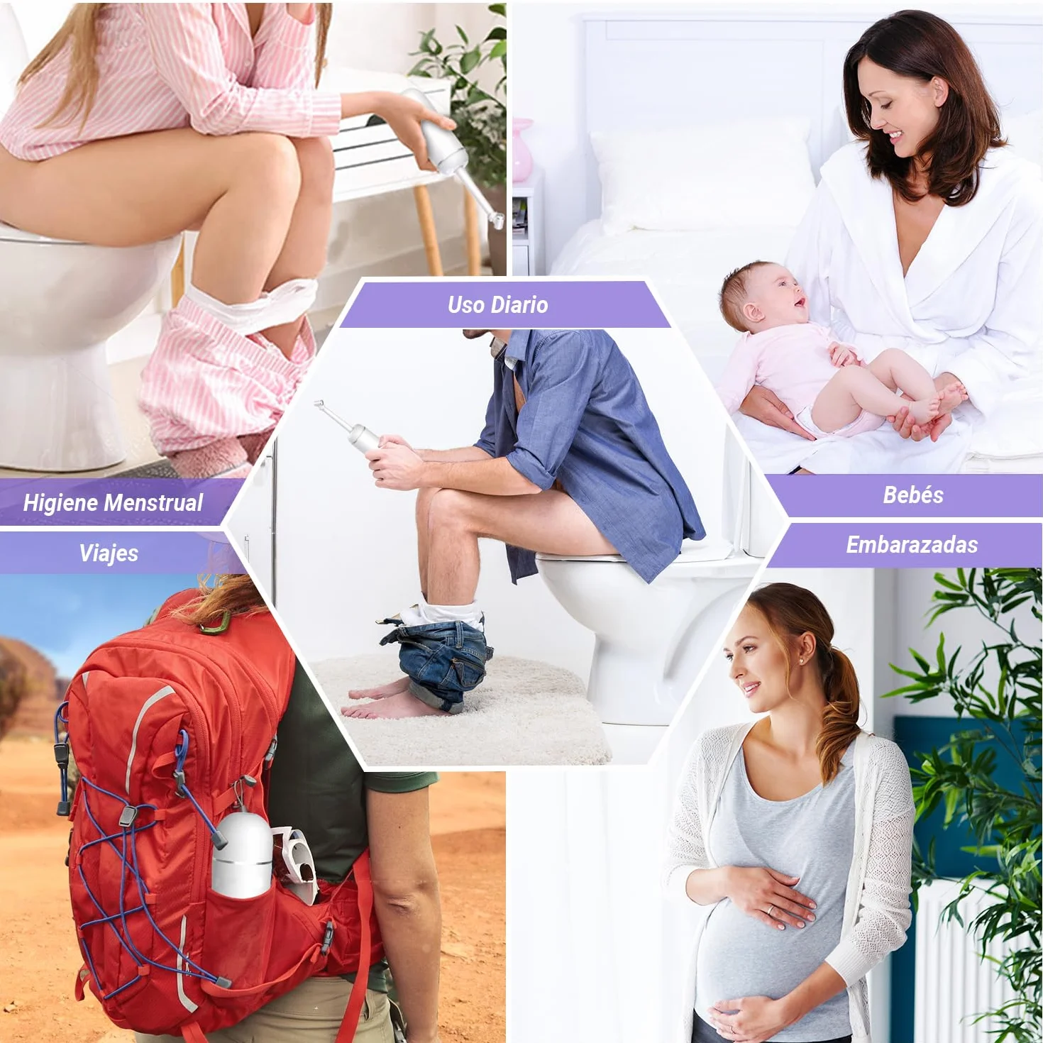 Bidet Portatil para WC - Bide Portatil Mujeres y Hombres 380ML - Botella Perineal Postparto - Grifo Bidet para WC - Portable Bidet para WC - Ducha Bidet - EL ORIGINAL