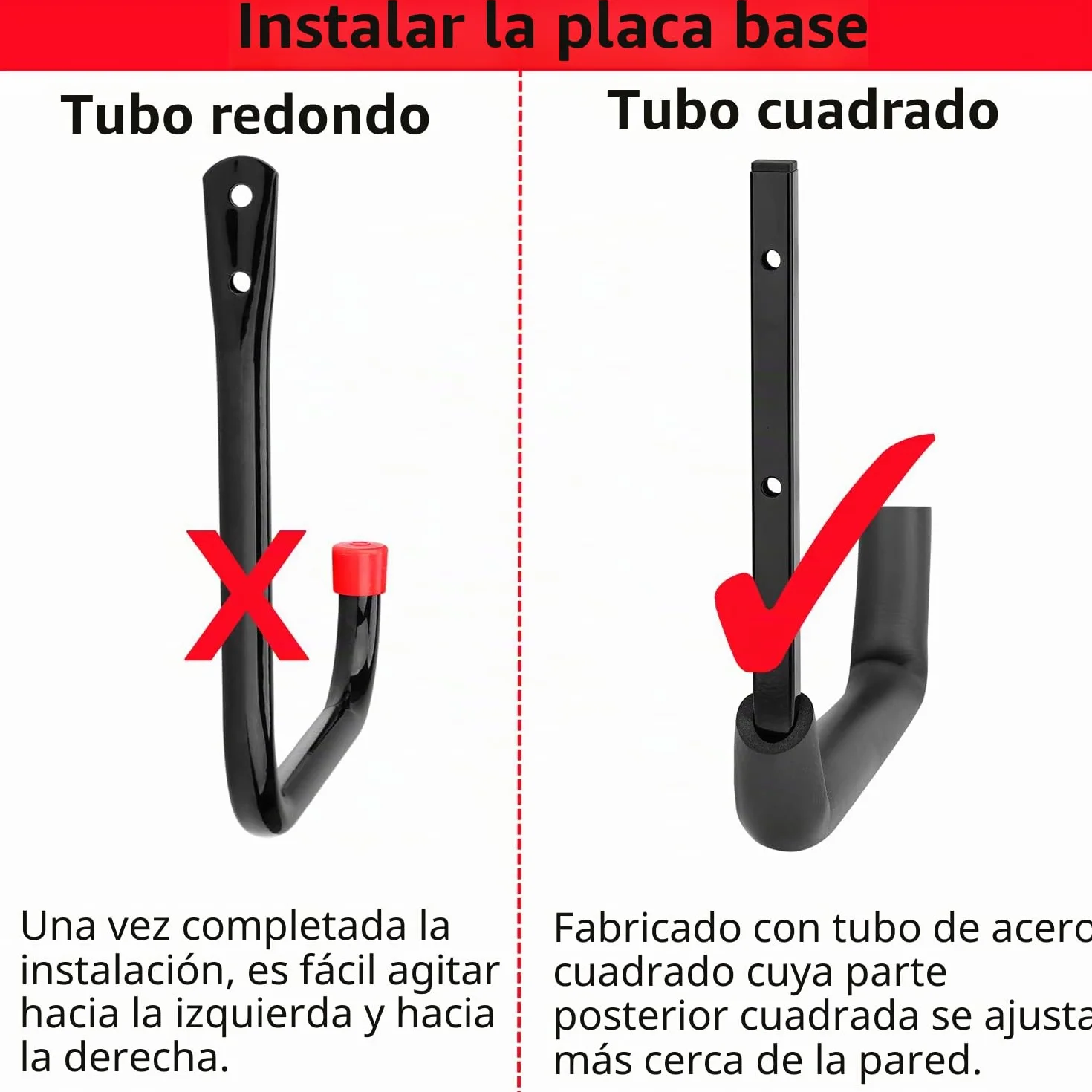 Ganchos de garaje, ganchos de garaje resistentes de 10 pulgadas, ganchos de almacenamiento de montaje en pared para herramientas de jardín, escaleras, bicicletas, artículos voluminos