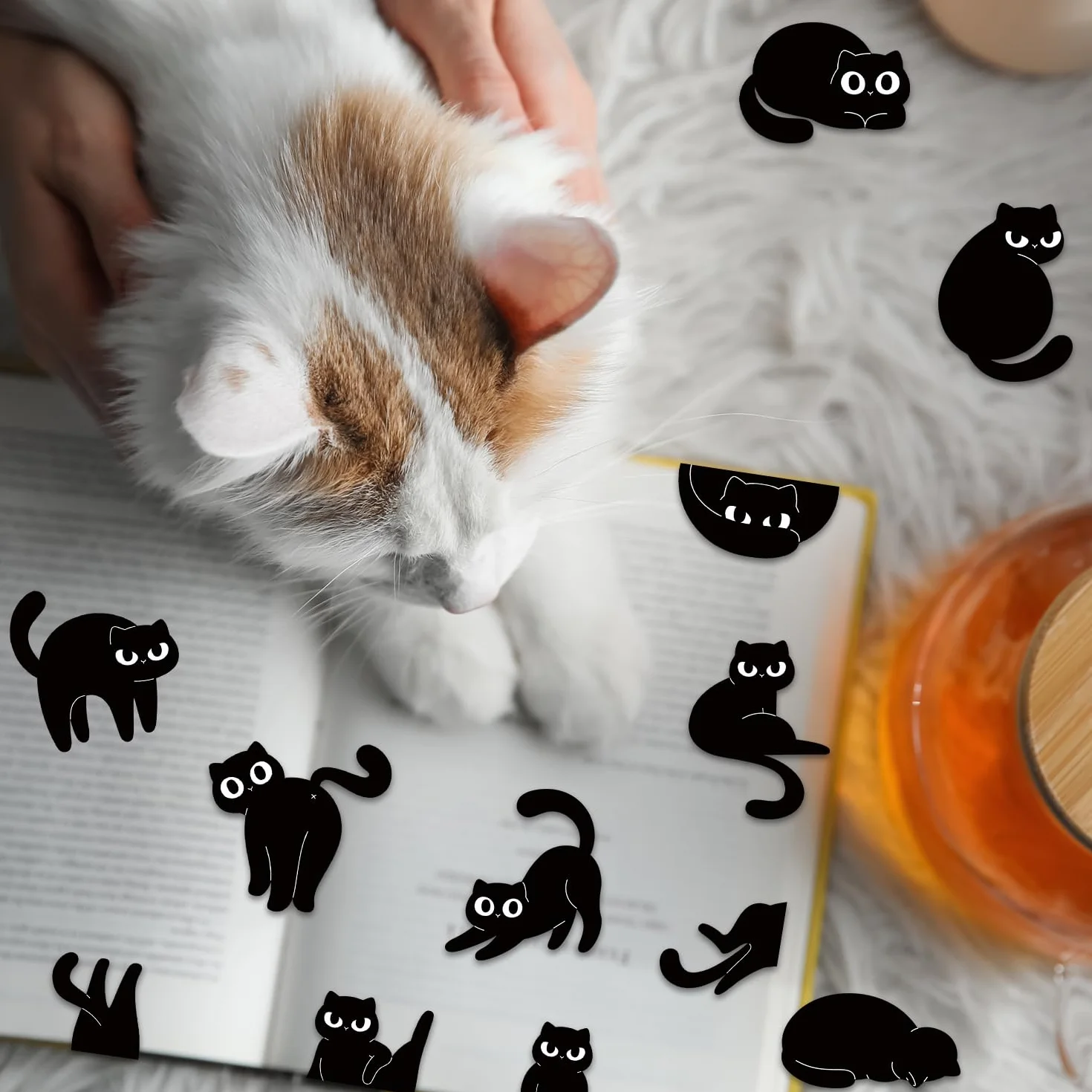 Marcapáginas Magnéticos Tixlux Estilo Gatos 12 Piezas
