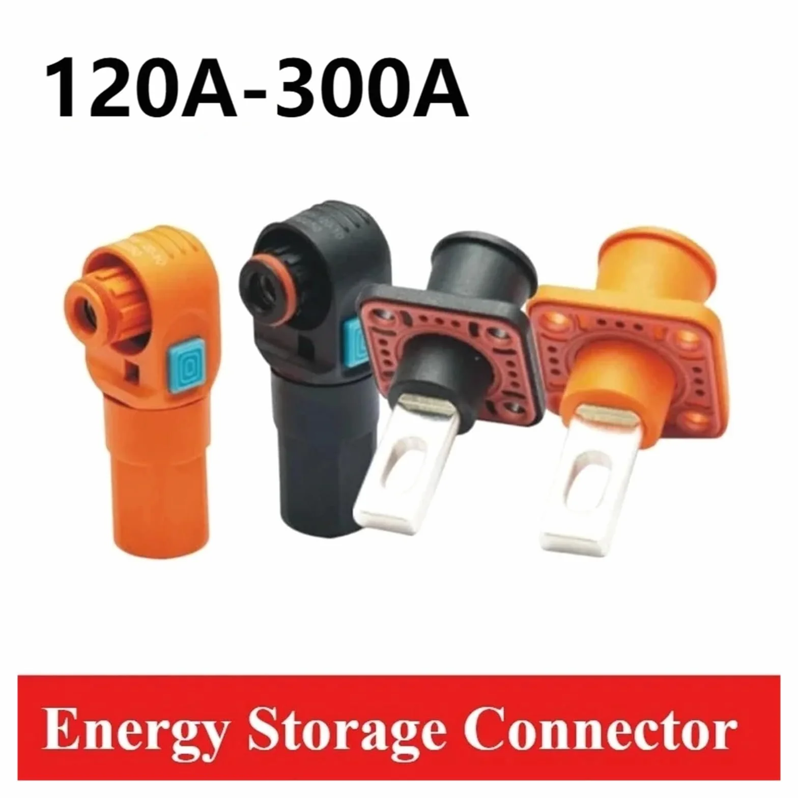 Conector de almacenamiento de energía de 120A Conectores impermeables de 200A de núcleo único de 25/50 mm² de alta corriente a través de terminales de pared(Plug,200A 50mm,Black)