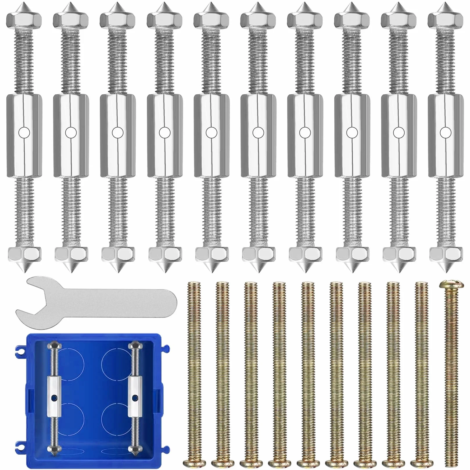 Soporte de Reparación de Caja, 10 Piezas Tornillo de Caja de Conexión, Reparación de Caja de Salida Caja de Conexión de Soporte Inferior, Casetera Eléctrica Proyecto Accesorios