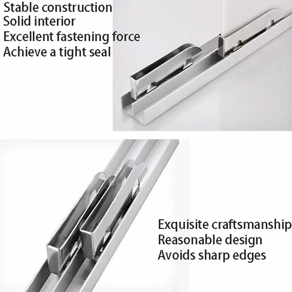Riel Oculto para Puerta Corredera,Carril de Puertas Correderas de Cristals para Vitrinas - Doble Riel en Aluminio,Guia Puerta Corredera,Compatible con de 3-5mm,Vidrio,Acrílico,Madera
