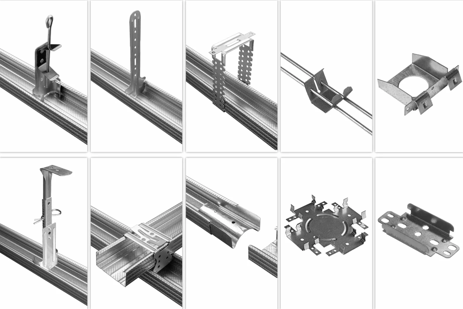 HEXIM UD Perfiles de yeso y accesorios - Colgador directo Rigips Subestructura de techo (100 Colgadores Directos 225mm) Perfiles de Tableros de Yeso Paredes