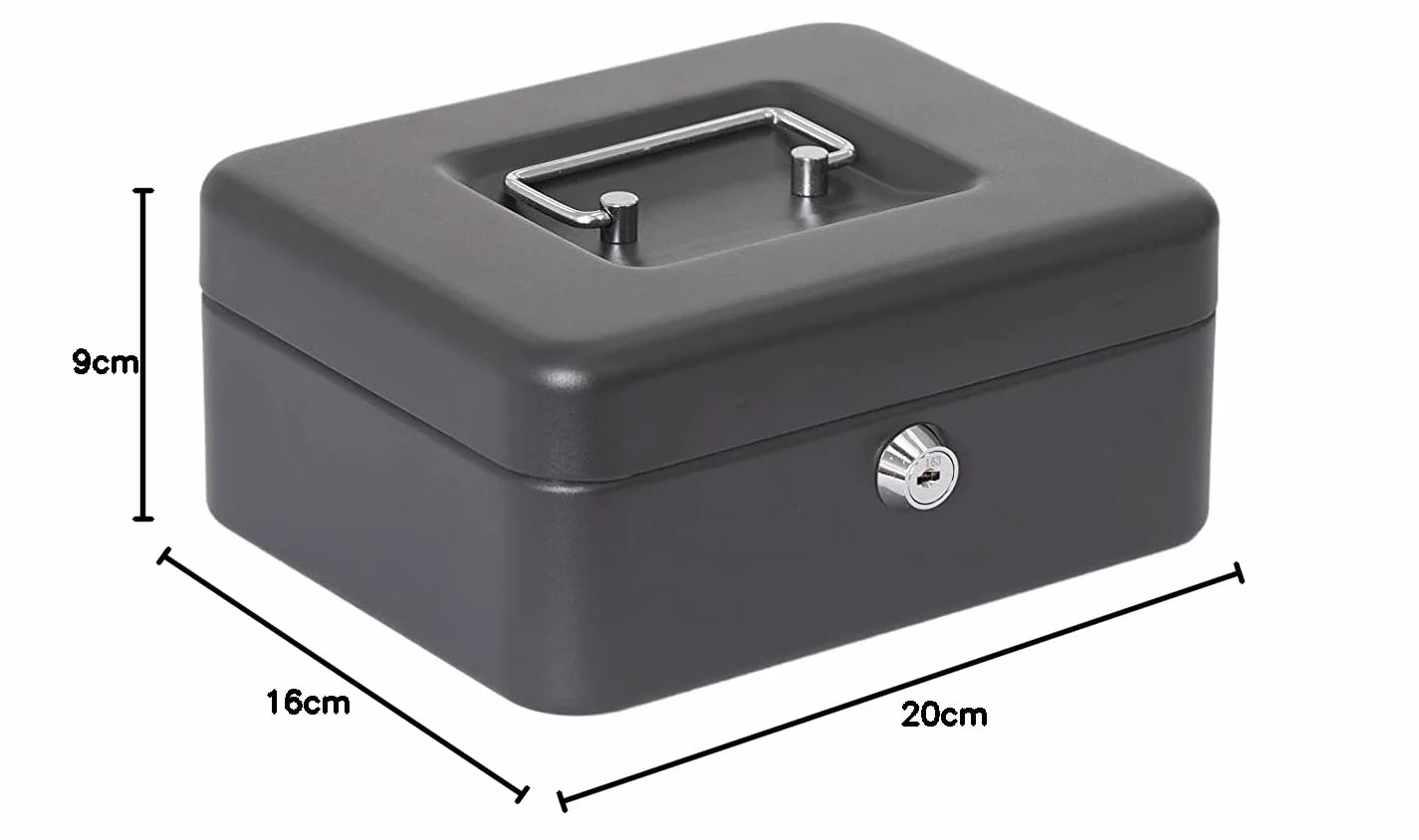 ARREGUI Caja Caudales con Llave C9624-EUR Caja de Seguridad Acero 20 cm Negro