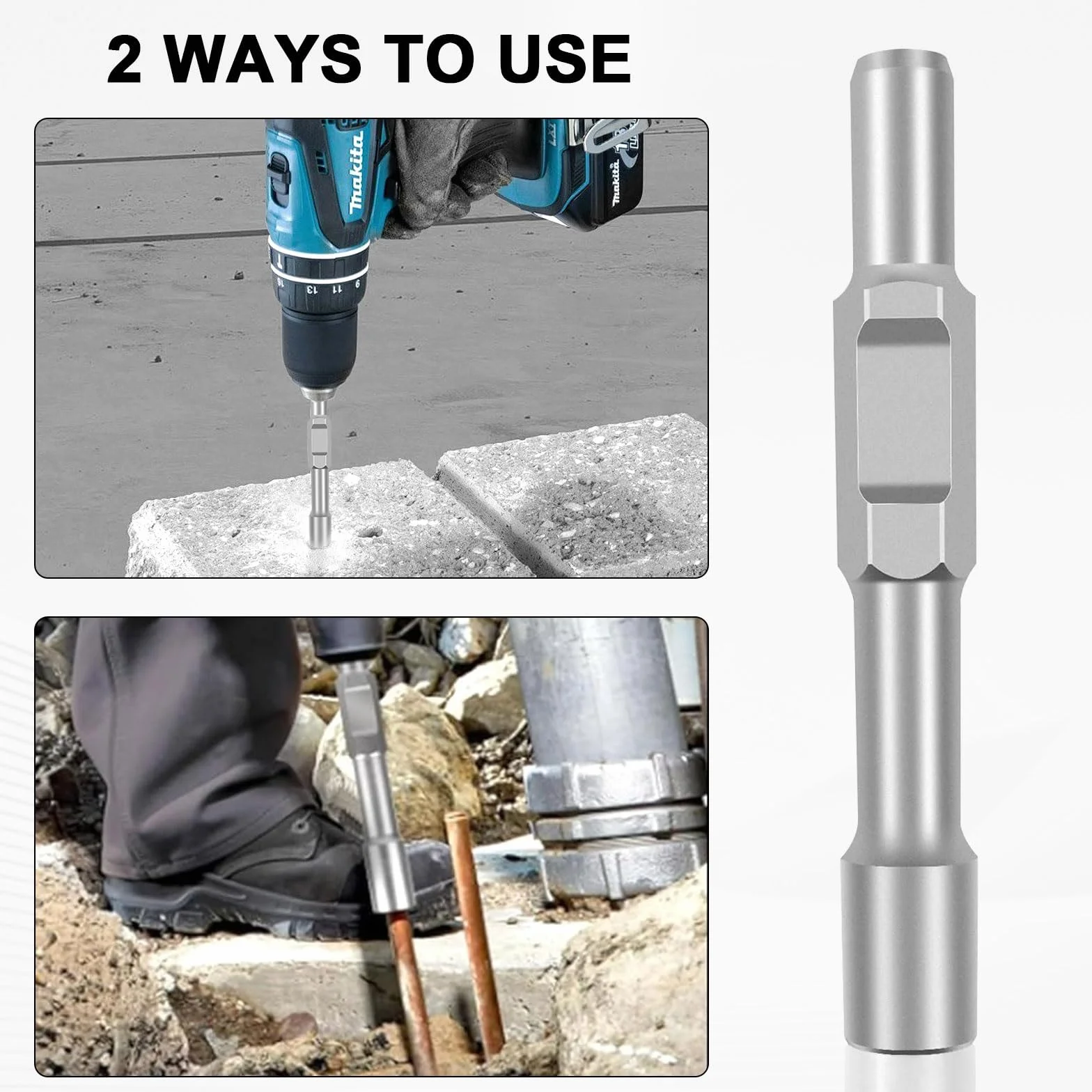 SDS HEX - Empacador de clavos para tierra profunda (20,5 mm de diámetro interior x diámetro exterior de 35 mm x 257 mm de longitud)