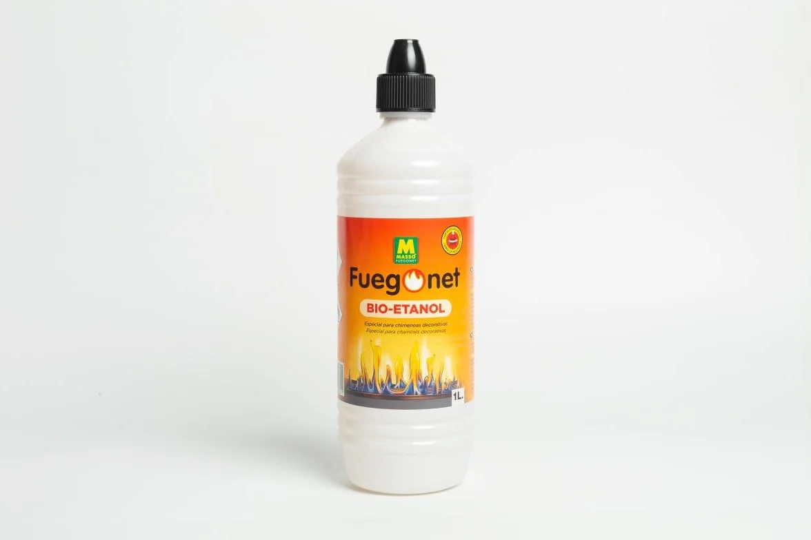 Bio-etanol 1 litro Fuegonet para chimeneas decorativas Combustión limpia