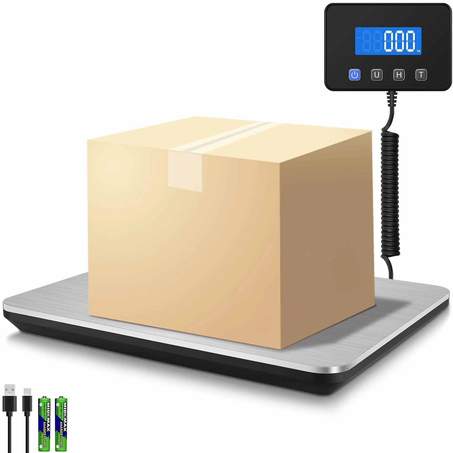 Báscula Digital Collazoey 200 kg/10 g USB Ricaricabile Acciaio Inossidabile Sensore a 4-Punti LCD