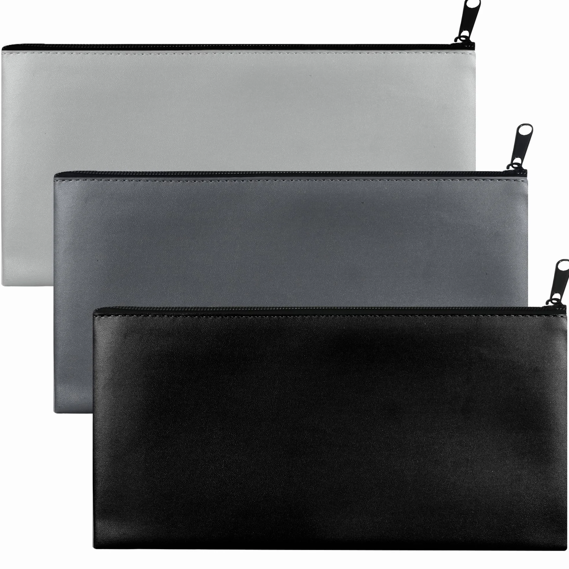 3 Bolsas de Dinero con Cremallera, A5 Bolsa de Seguridad para DepóSito Bancario, Bolsa para Dinero,Soporte para Recibos para Monedas en Efectivo, Herramienta CosméTica para Billetes, 27 x 15 cm