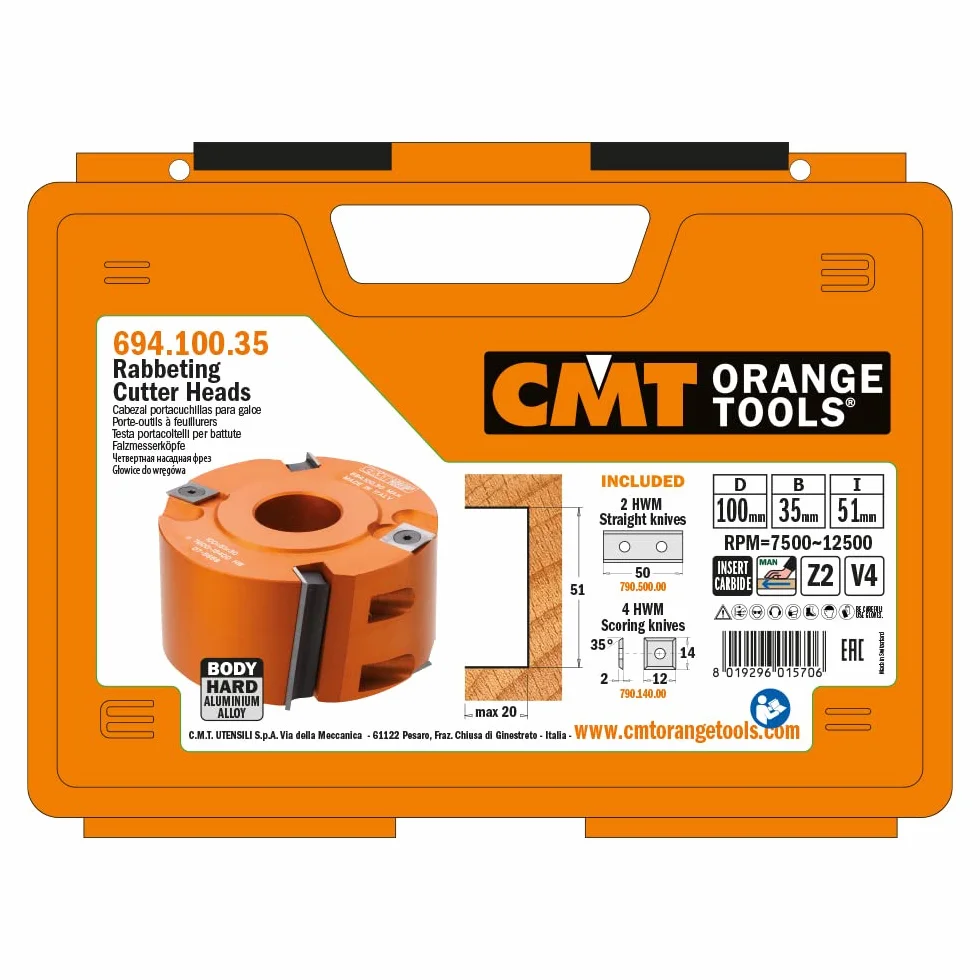 CMT ORANGE TOOLS 694.100.35 Cabezal portacuchillas para galces