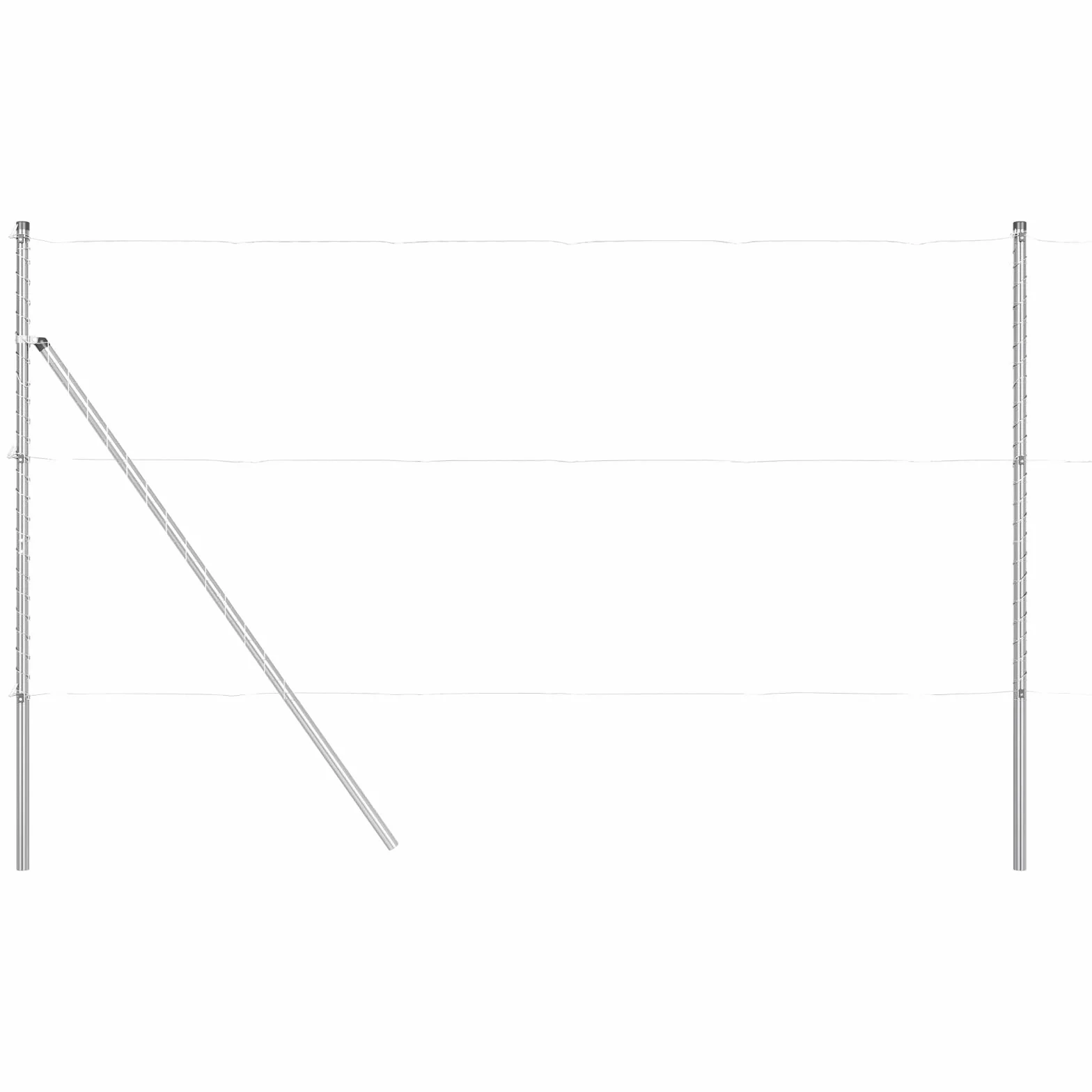 vidaXL Poste de Valla 7 pcs Plateado Acero, Decoración para jardín y terraza, Poste cilíndrico, Soporte Robusto para cercas, Barrera de Paisaje
