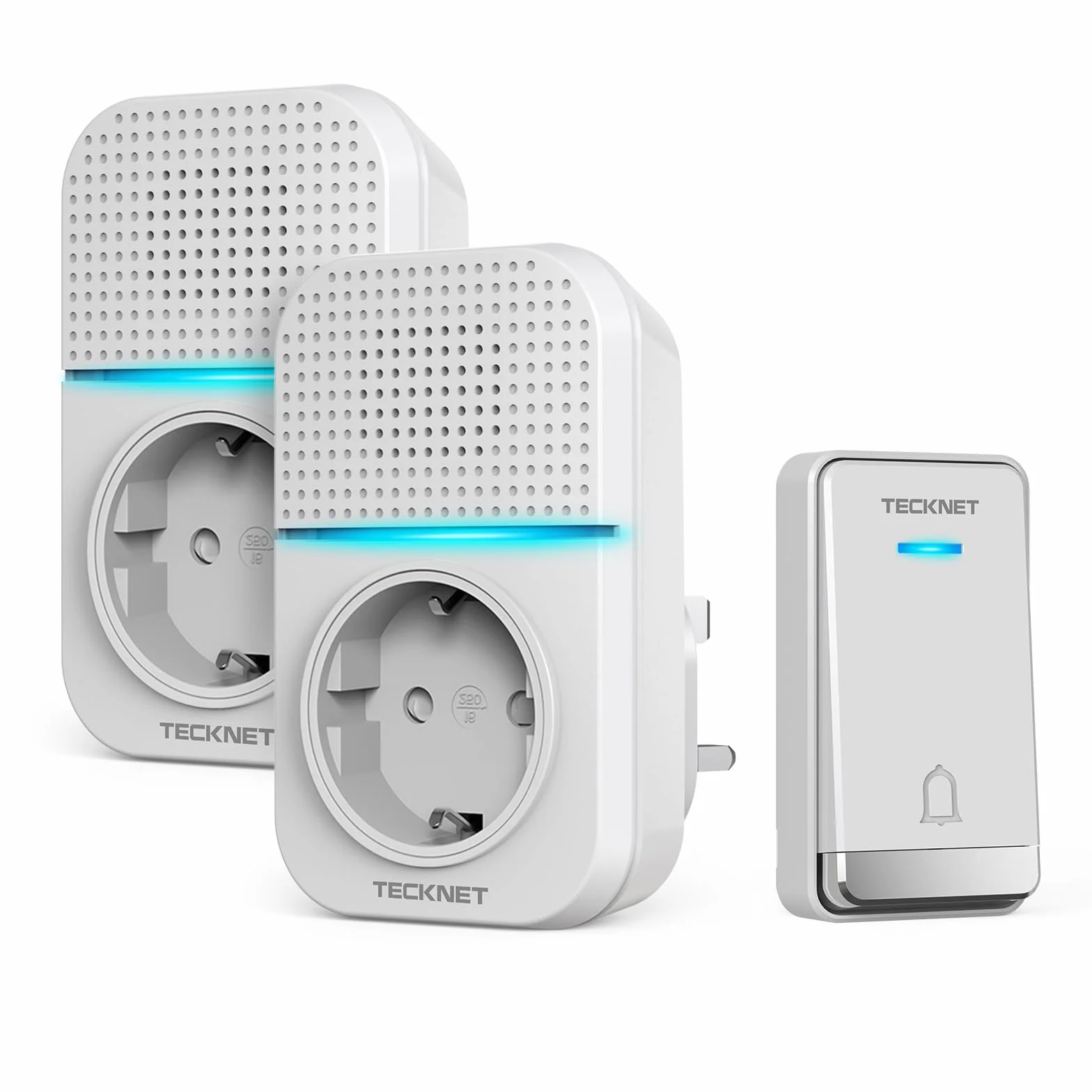 TECKNET Timbre Inalámbrico Exterior Impermeable IP65 400m Alcance Autoalimentado 60 Melodías 5 Niveles Volumen