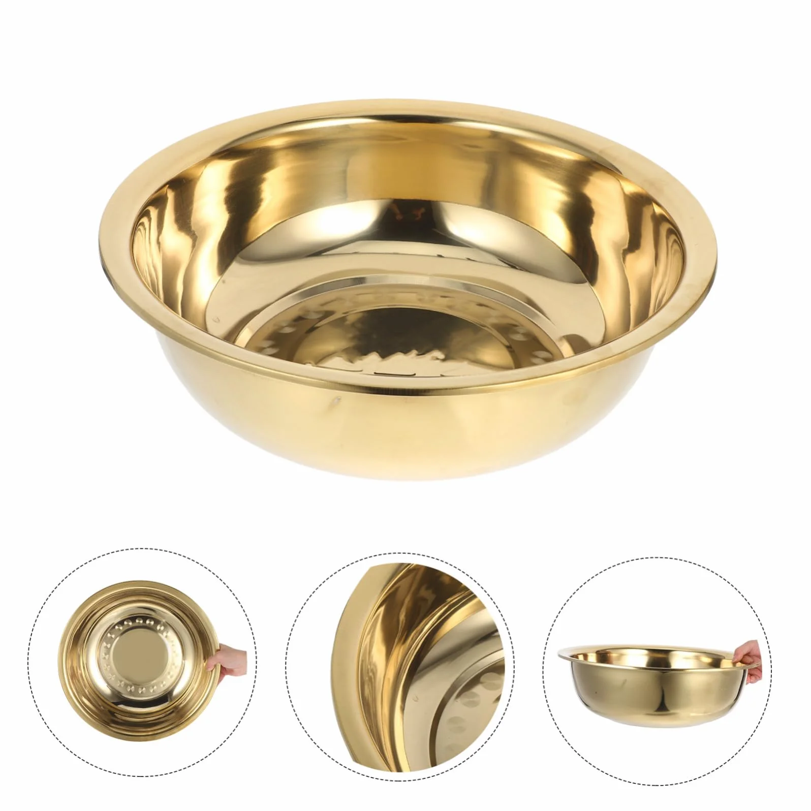 OUNONA Lavabo de Acero Inoxidable Engrosado Tamaño Mediano Diseño Ergonómico Resistente al Desgaste para Remojar Pies Lavar Ropa Verduras y Uso Doméstico