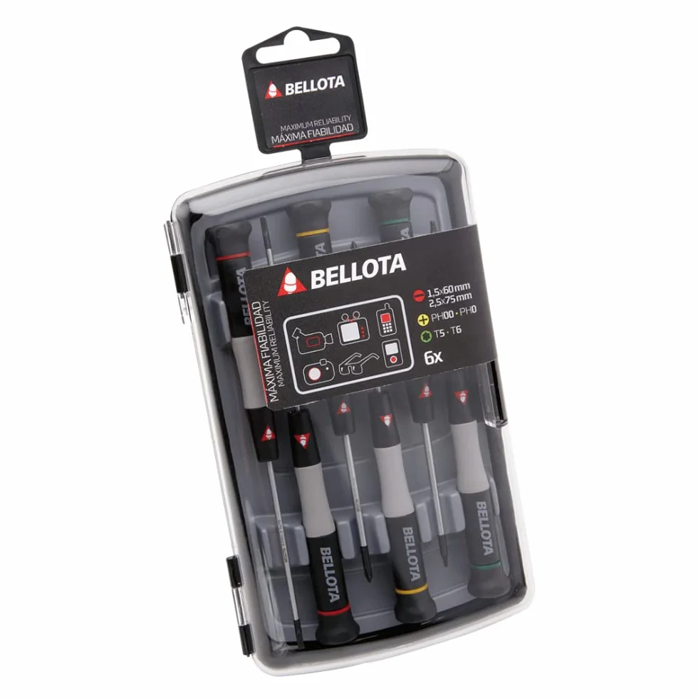 Bellota 6250J - Destornilladores de Precisión, Kit de 6 destornilladores
