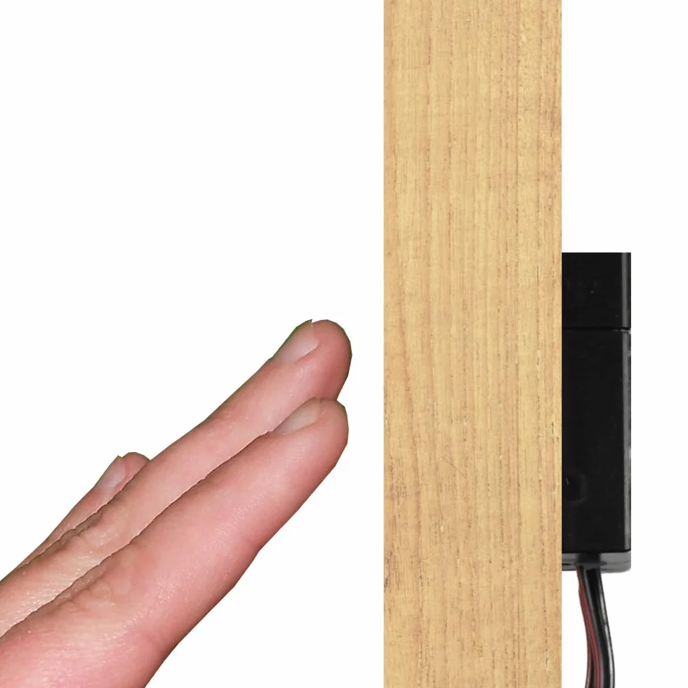 Interruptor táctil led atenuable de madera invisible 12 V/50 W / 4,16 A como máximo, empotrable en muebles